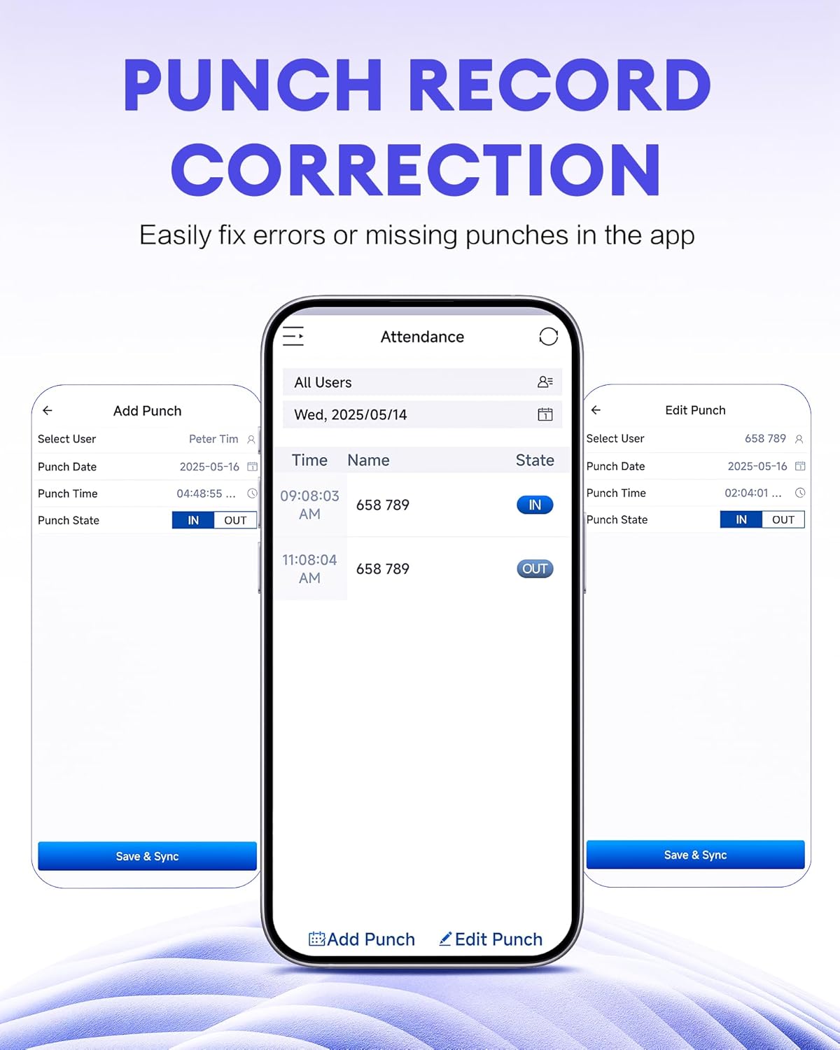 NGTeco APP-Based Time Clocks for Employees Small Business, W2, Fingerprint, Password, 2.4GHz WiFi