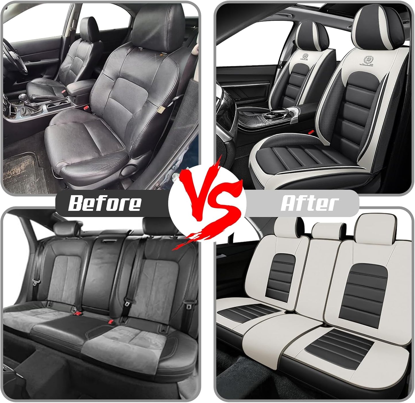 Full Set for Toyota Corolla Seat Covers 2000-2025, Waterproof Nappa Leather Car Seat Protector