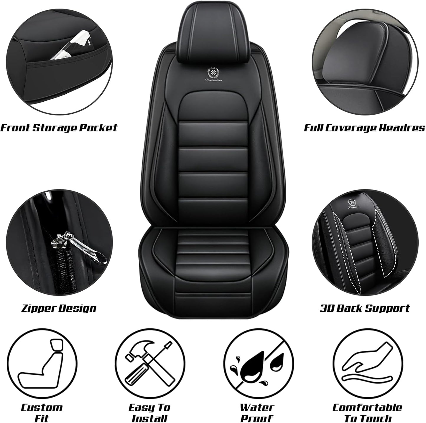 Custom Fit for Jeep Wrangler JK JL 4-Door Seat Covers Full Set 2007-2025, for Unlimited X Rubicon 392 Sahara Willys