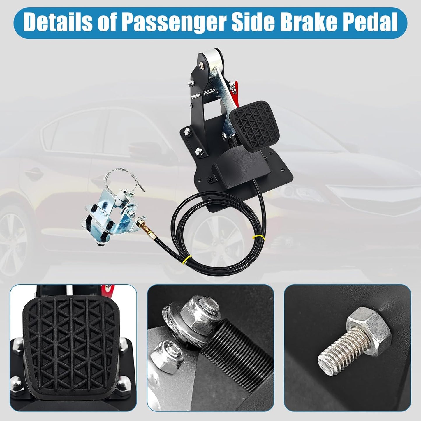 Universal Passenger Side Dual Brake Pedal Right Hand Drive Conversion Kit, Drivers Assist Device Brake