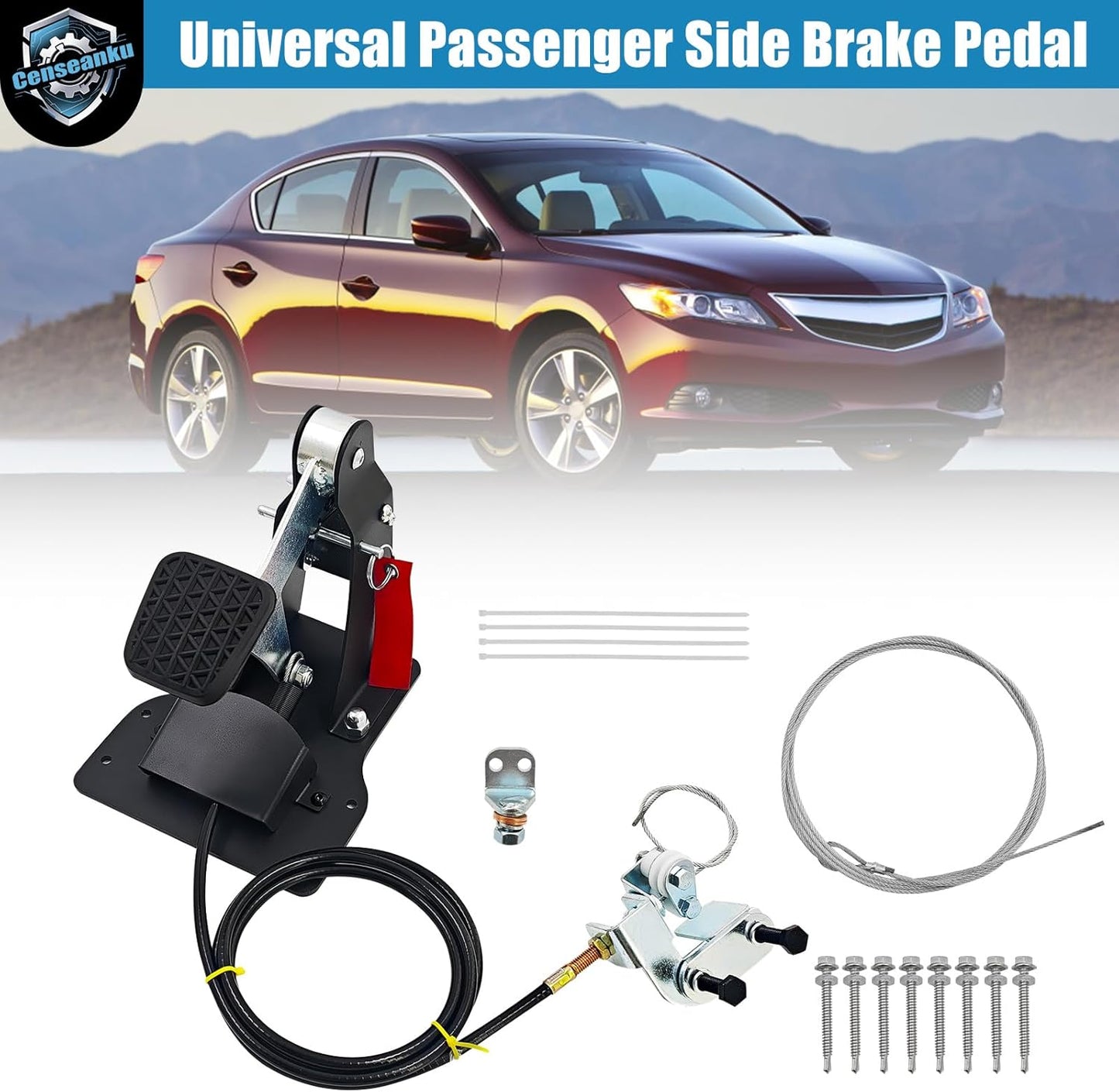 Universal Passenger Side Dual Brake Pedal Right Hand Drive Conversion Kit, Drivers Assist Device Brake