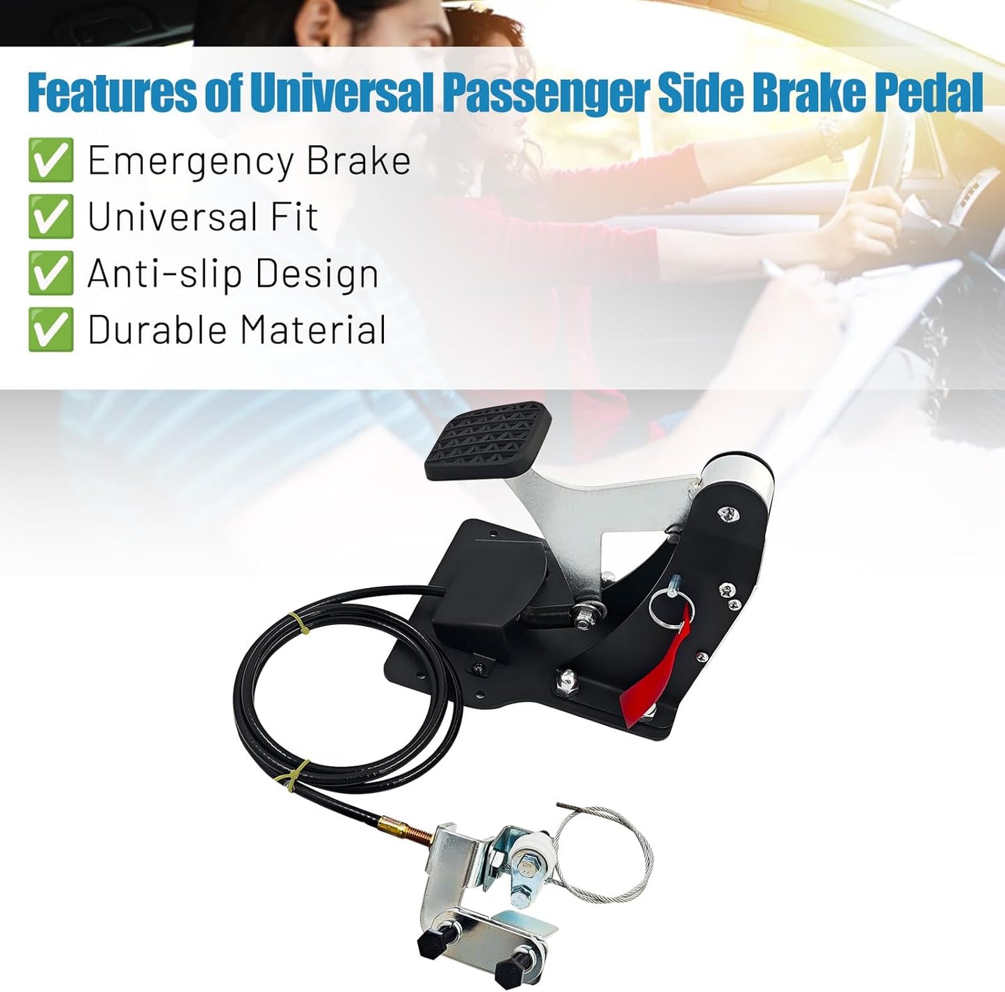 Universal Passenger Side Dual Brake Pedal Right Hand Drive Conversion Kit, Drivers Assist Device Brake