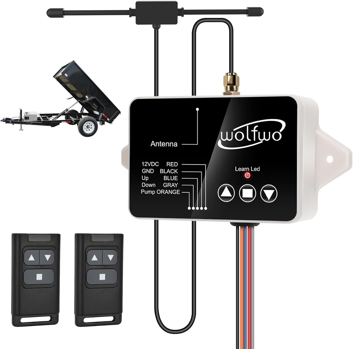 Dump Trailer Wireless Remote Controller, High Power for 3-Wire/4-Wire 12V Hydraulic Dump Trailer