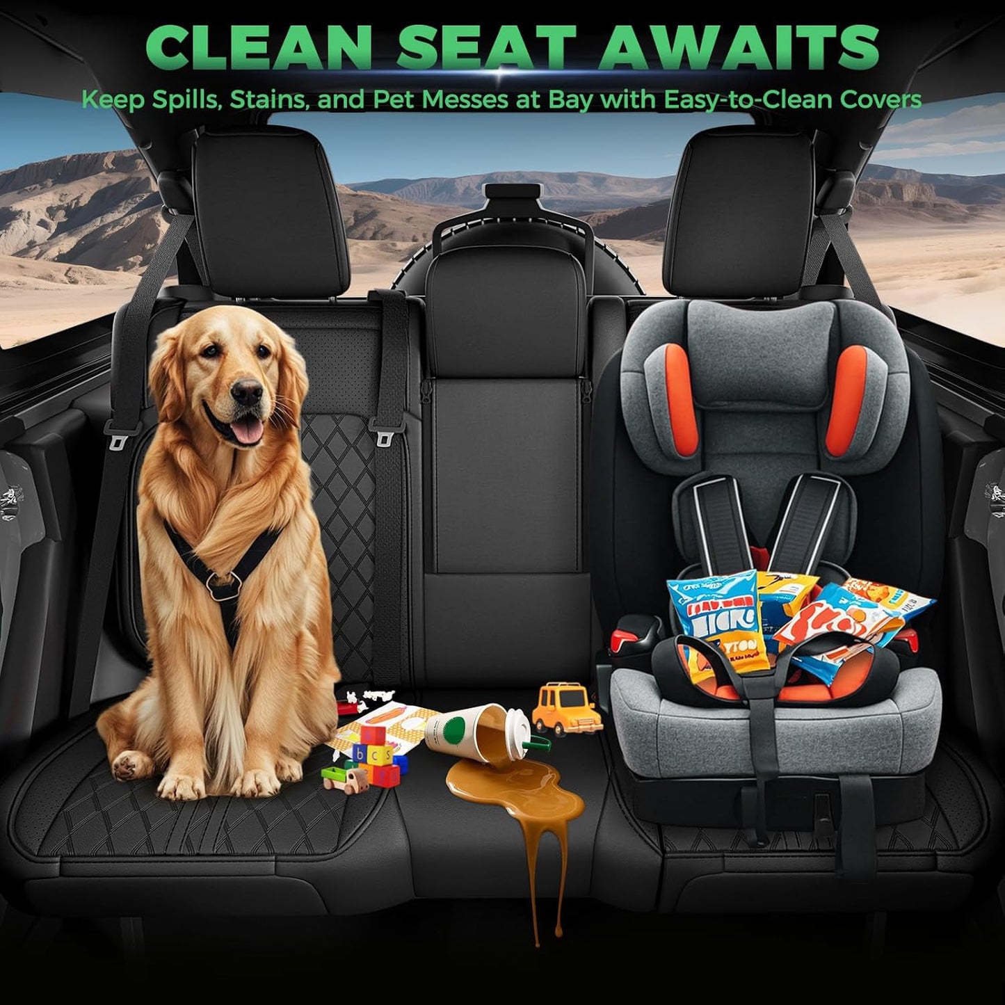 Jeep Wrangler Seat Covers JL 4 DR with Rear Cup Holder 2018 - 2025