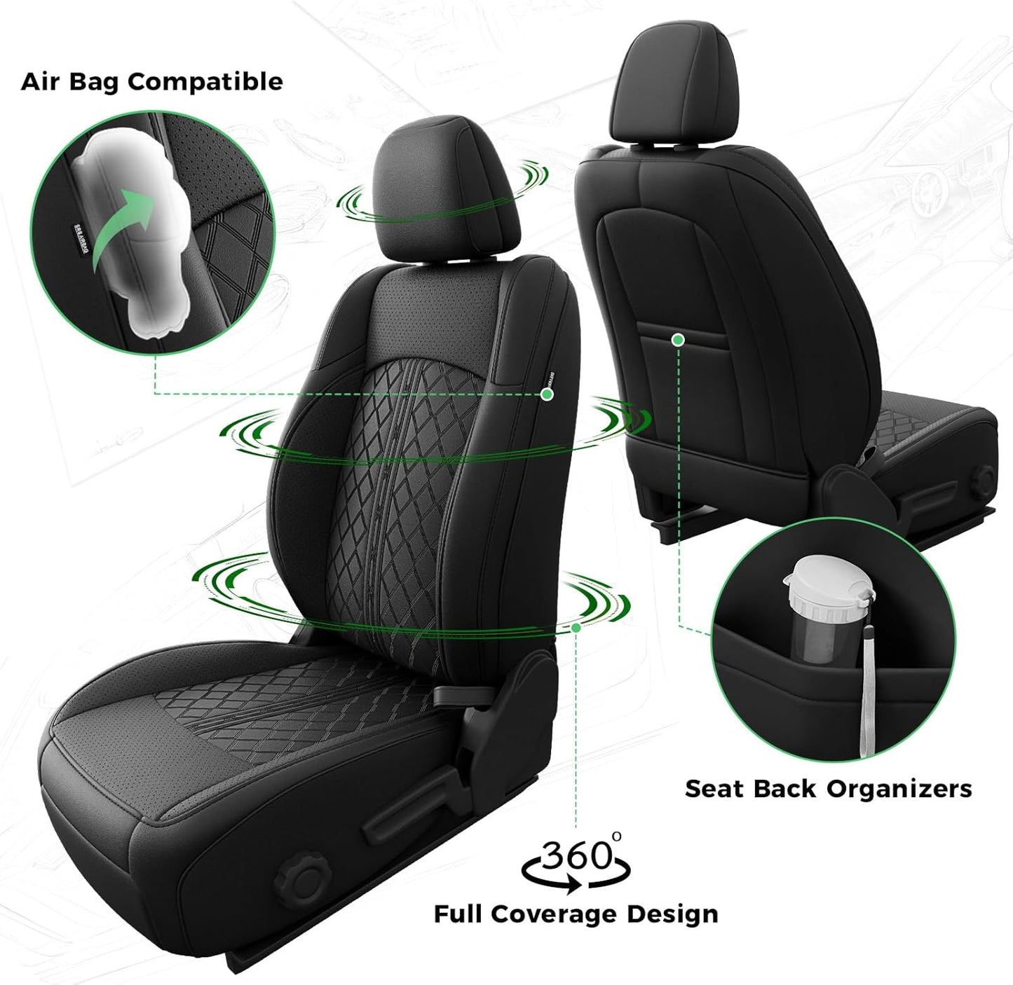 Jeep Wrangler Seat Covers JL 4 DR with Rear Cup Holder 2018 - 2025
