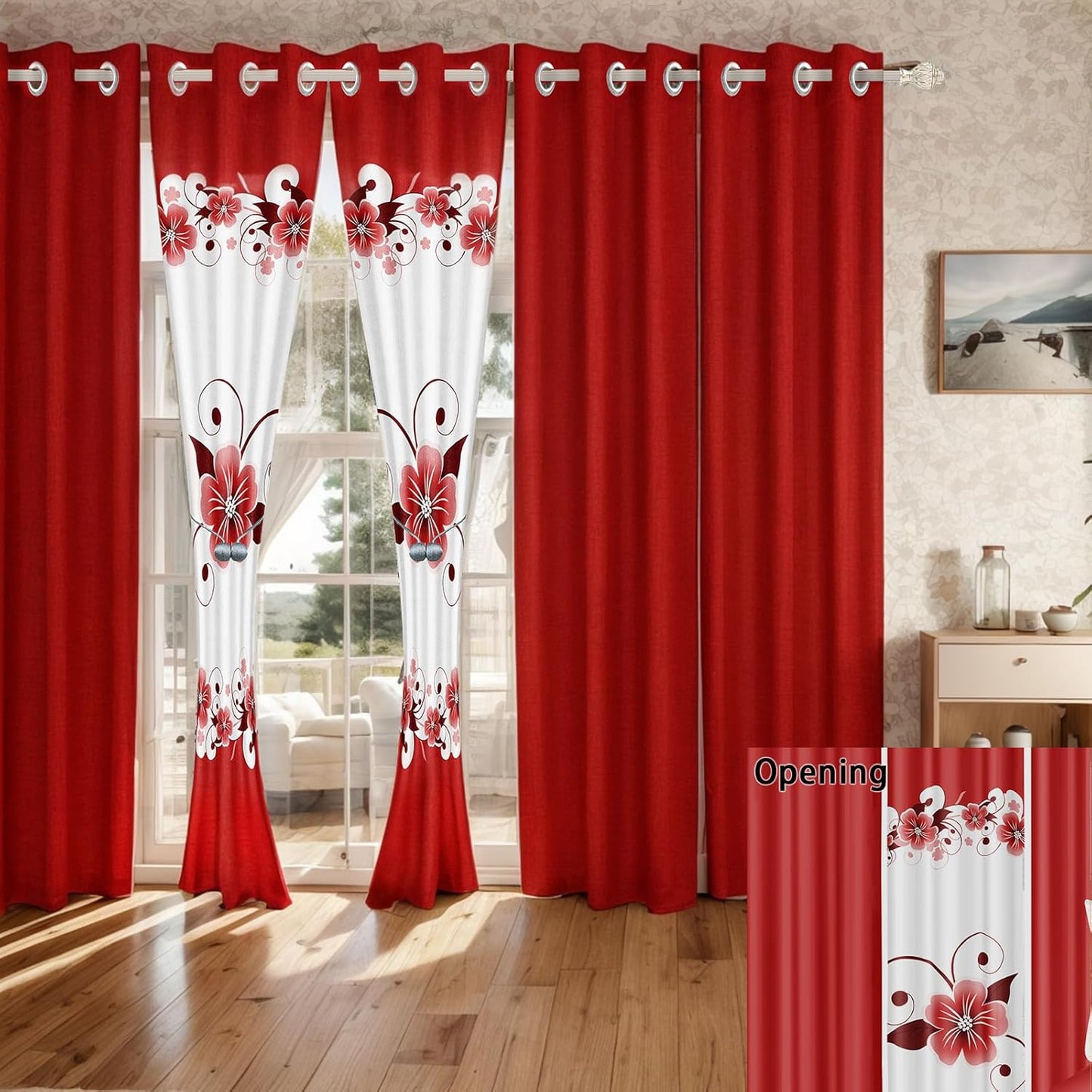9-Piece King Bed in a Bag with Curtains, Duvet Cover, Pillowcases, Print and Solid Curtains Microfiber