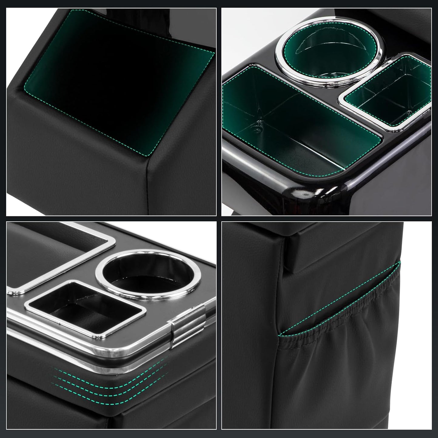 QKVCX Center Console Between Seat Organizer for Minivans, SUVs, with Phone Holder & Cup Holders for Minivan &SUVs, Mid