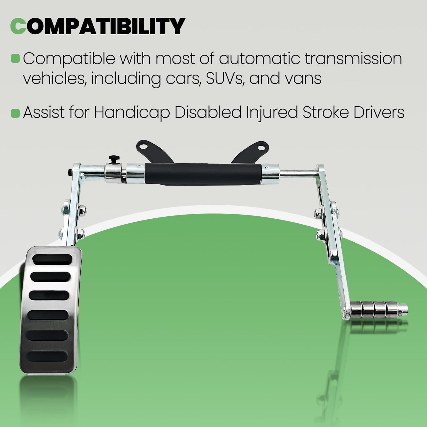 Dewinston Universal Left Foot Accelerator Pedal, Assist for Handicap Disabled Injured Stroke Drivers, Removable and Adjustable Design C