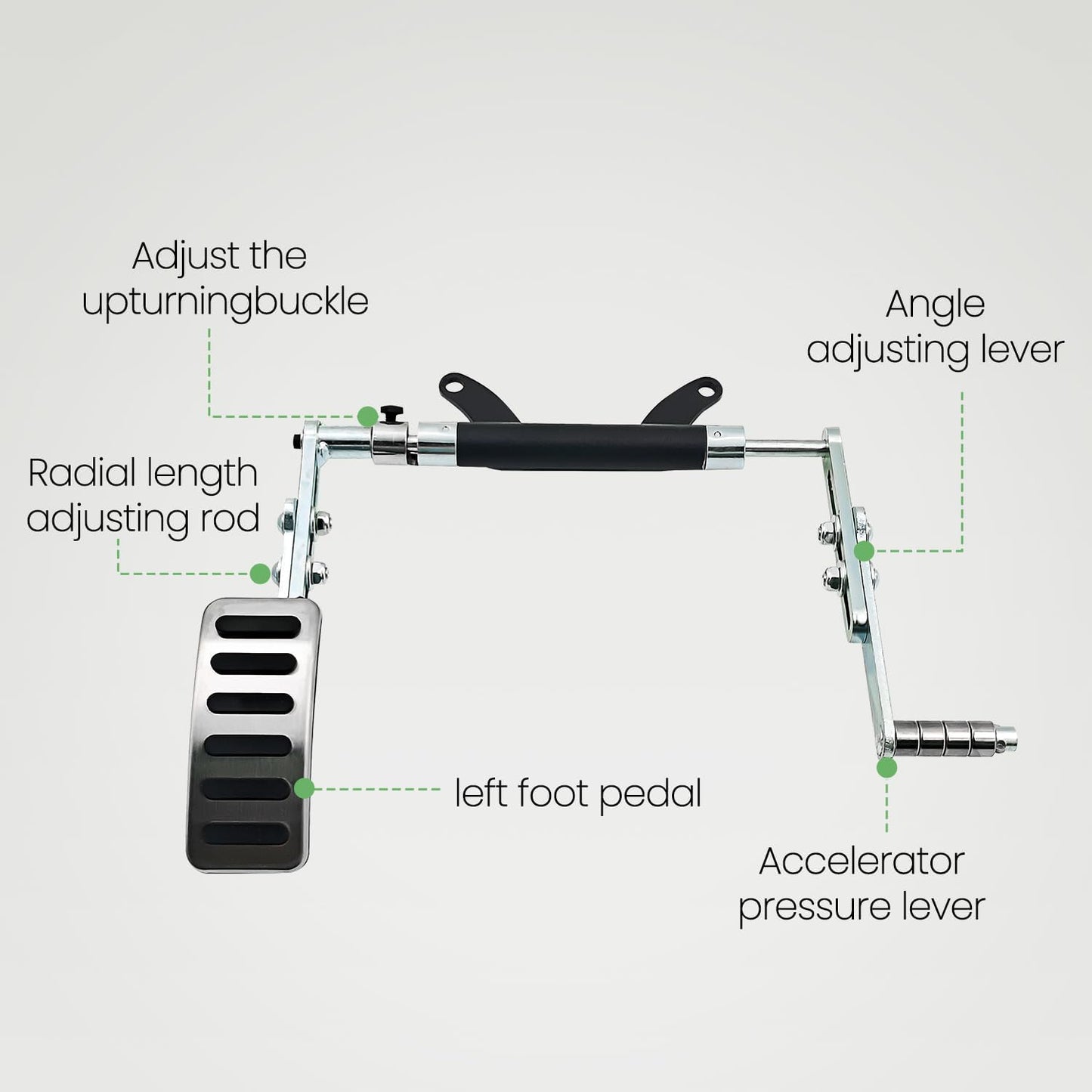 Dewinston Universal Left Foot Accelerator Pedal, Assist for Handicap Disabled Injured Stroke Drivers, Removable and Adjustable Design C