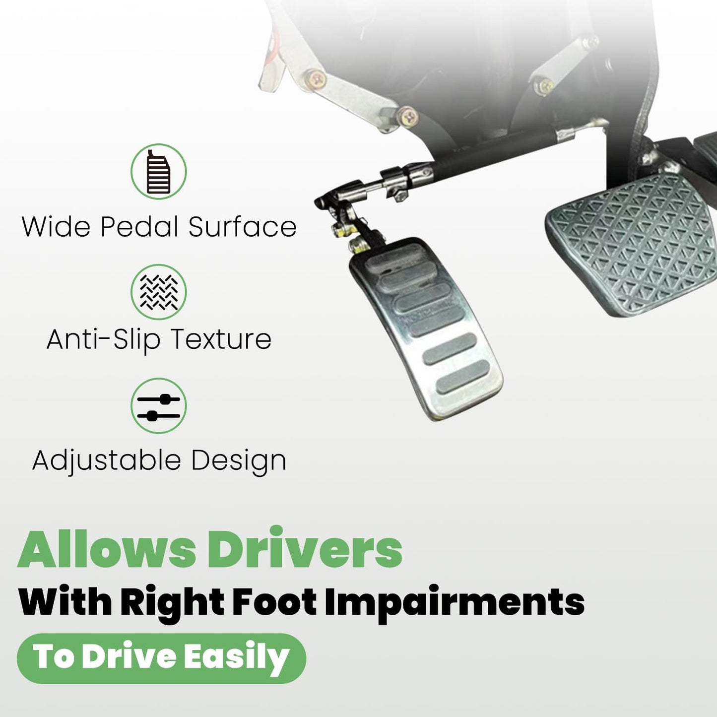 Dewinston Universal Left Foot Accelerator Pedal, Assist for Handicap Disabled Injured Stroke Drivers, Removable and Adjustable Design C