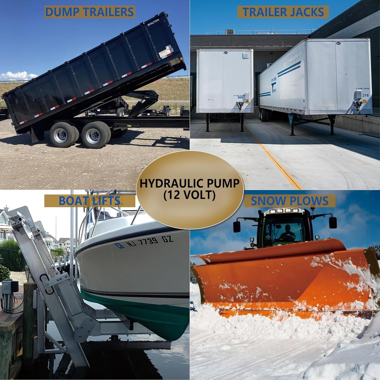 Dump Trailer Remote Control Kit, 12V Hydraulic Pump Lift Winch Controller for Dump Trailer, Key Fob Control