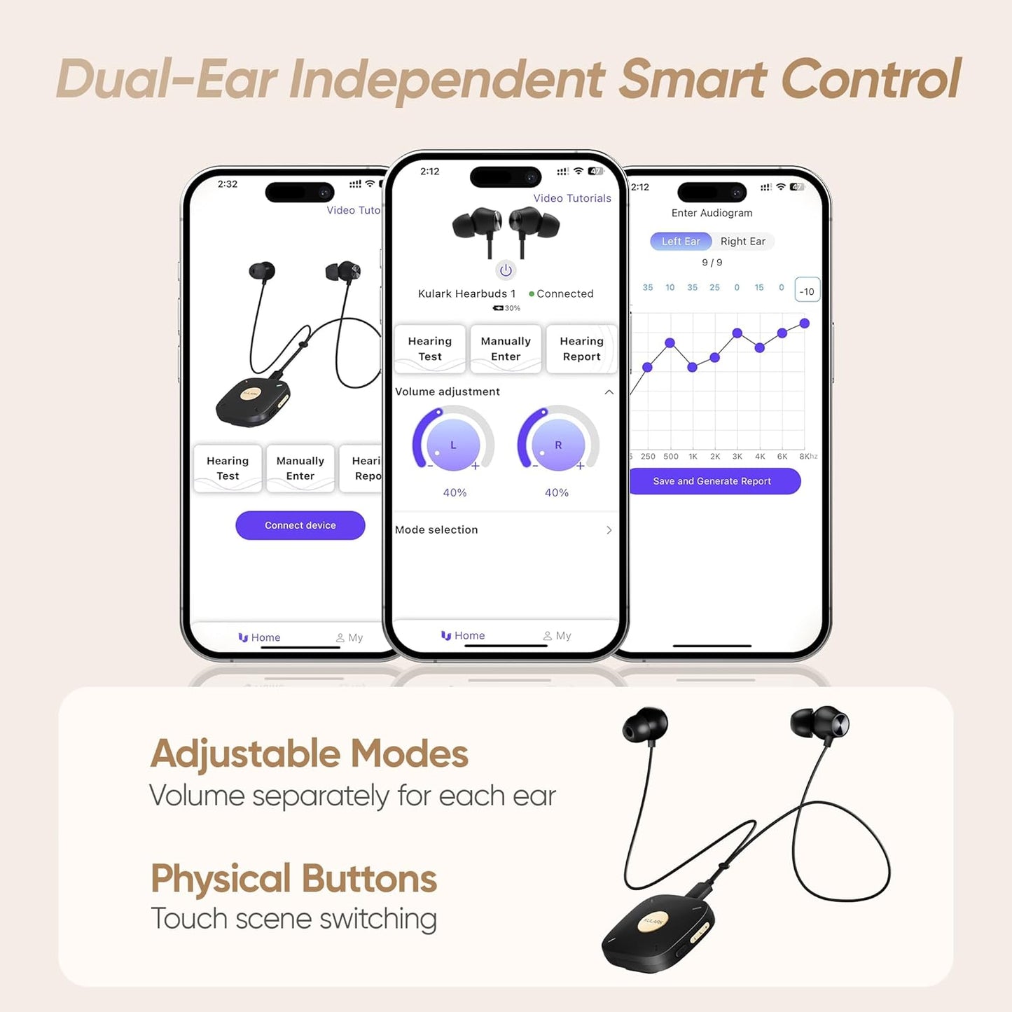 Clip-On Hearing Aid for Seniors with Bluetooth App Control, Noise Reduction Hearing Aids