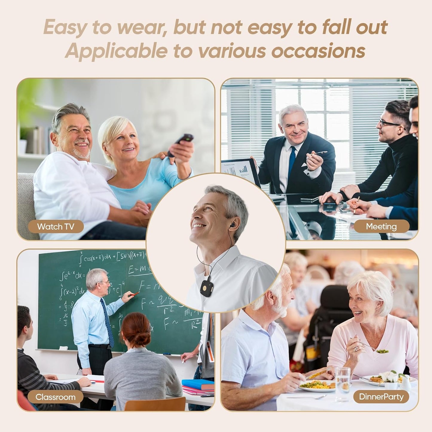 Clip-On Hearing Aid for Seniors with Bluetooth App Control, Noise Reduction Hearing Aids