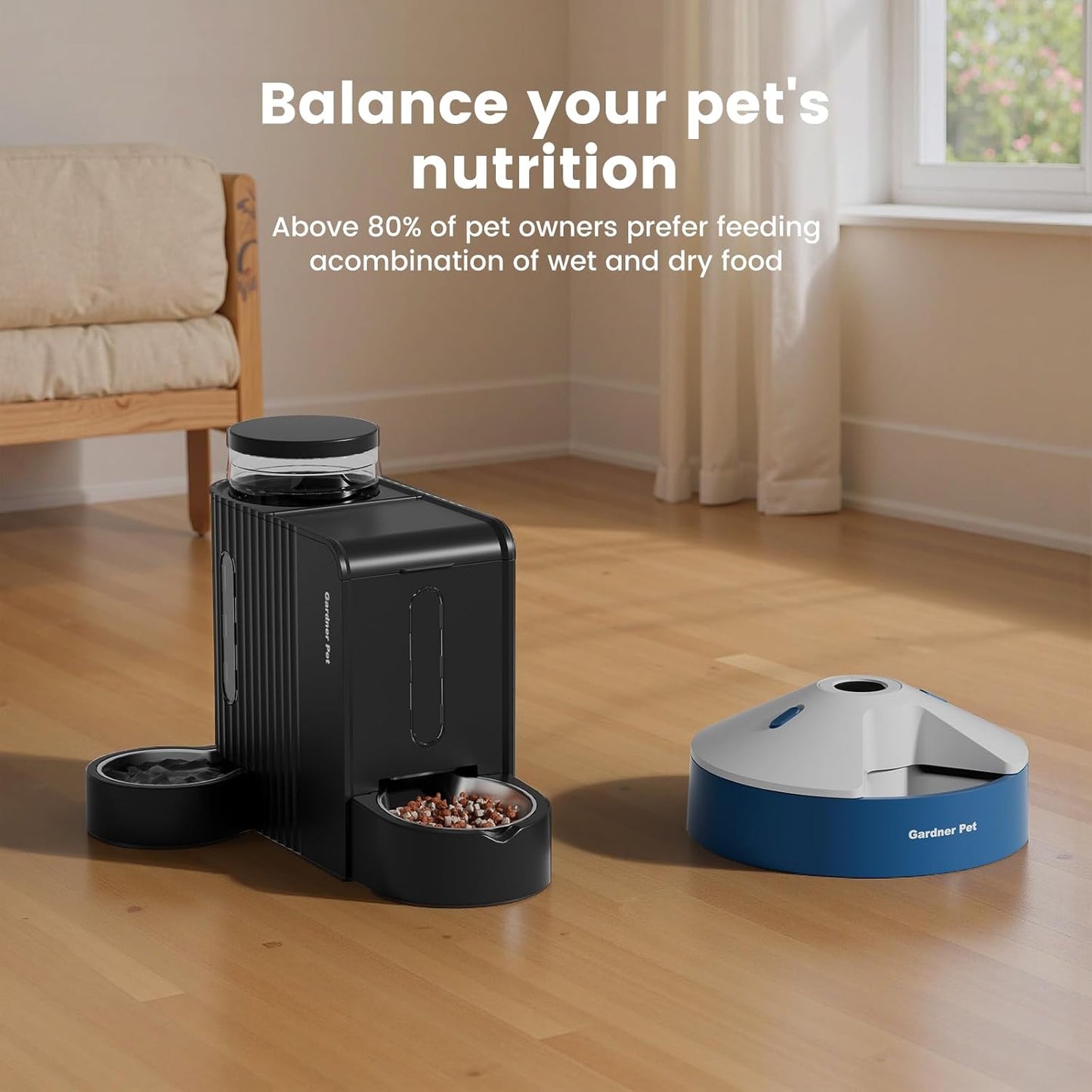 Automatic Cat Feeder for Wet Food with Ice Packs, 5 Meal Timed Dispenser with Voice Recorder