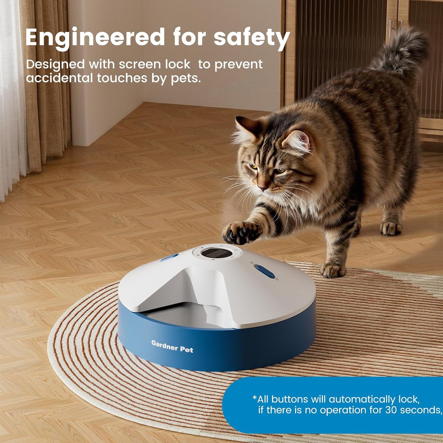 Automatic Cat Feeder for Wet Food with Ice Packs, 5 Meal Timed Dispenser with Voice Recorder