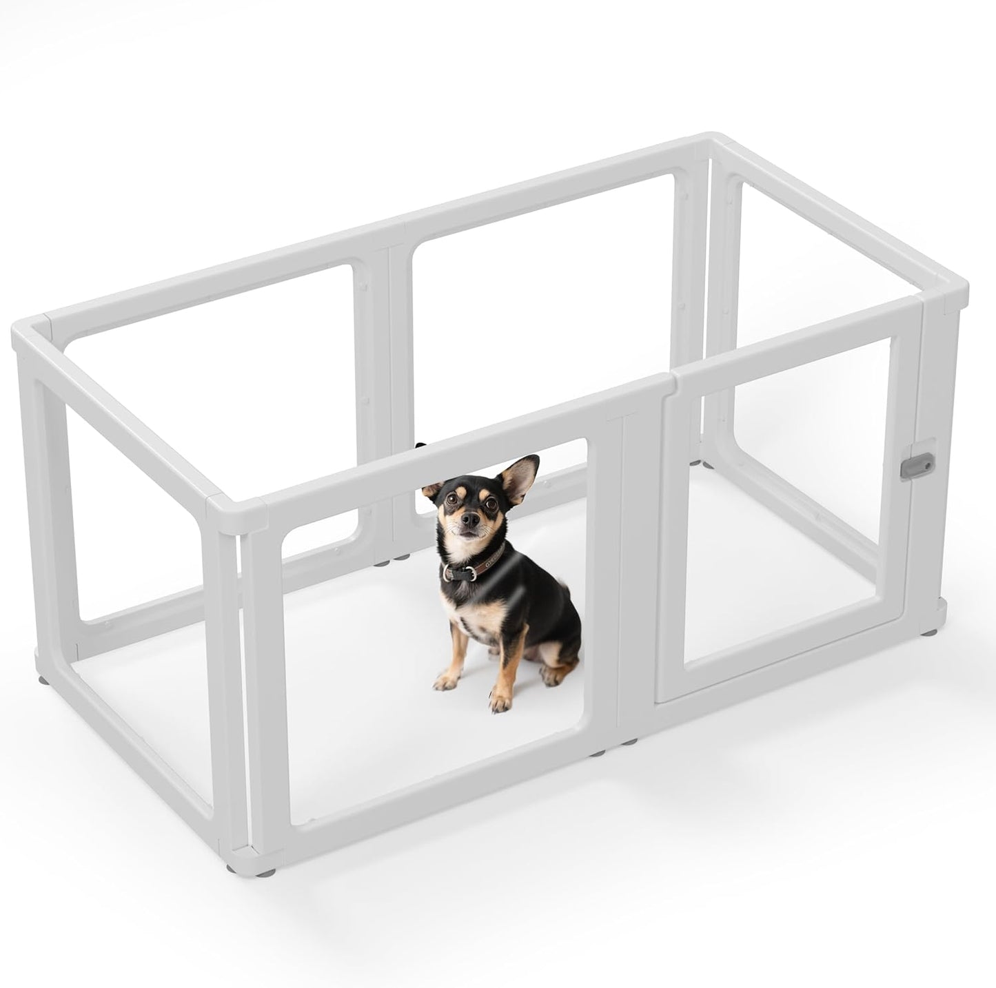 Clear Acrylic Dog Playpen, Transparent Dog Playpen Indoor, 6 Pcs 24' Easy Assemble Clear Pet Pen