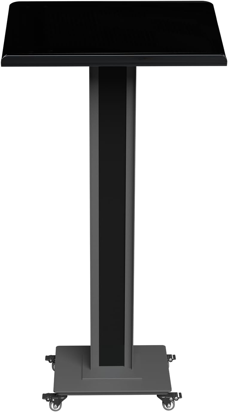 Acrylic Podiums Stand with Heavy-Duty Iron Bottom, Mobile  Lectern for Conferences