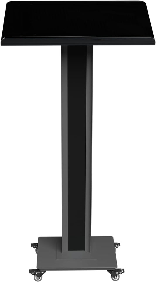Acrylic Podiums Stand with Heavy-Duty Iron Bottom, Mobile  Lectern for Conferences