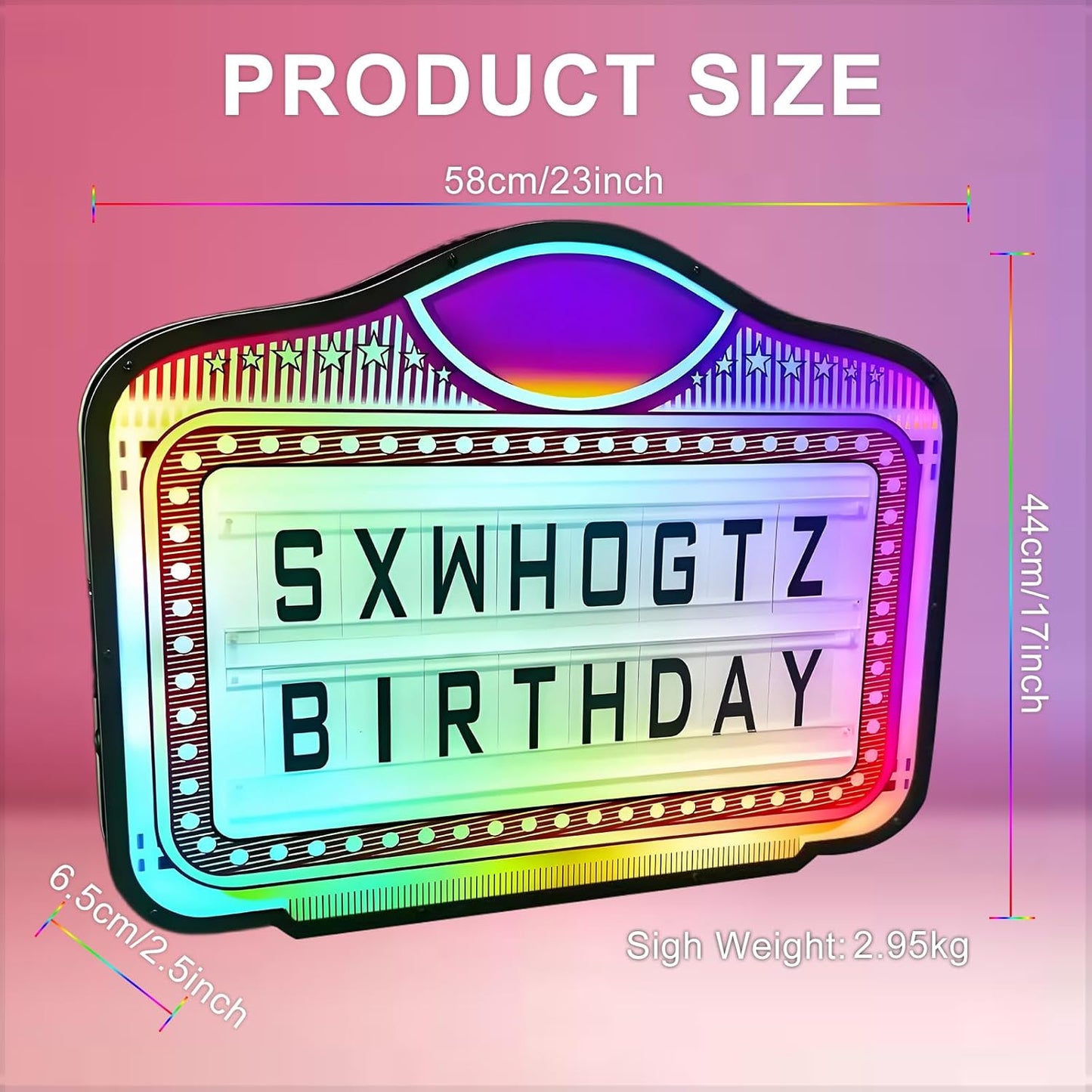 VIP Bottle Service Sign, Bottle Presenter for Night Club, Color Display Lights with 4 Sets Letters,1 Numbers Kit