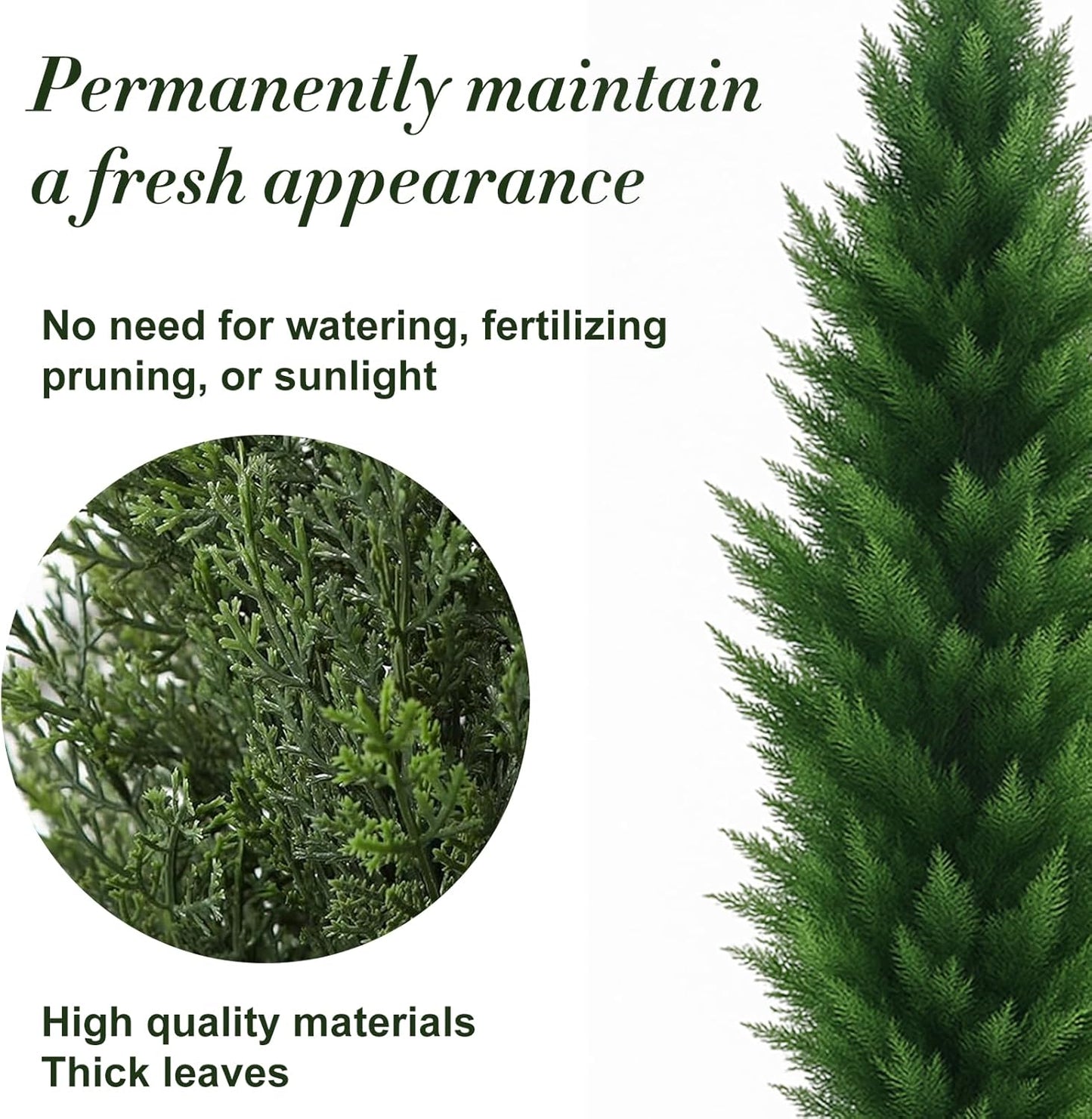 Artificial Topiary Cedar Trees 6FT Tall, Set f 2, Outdoor/Indoor Faux Pine Shrubs Plants