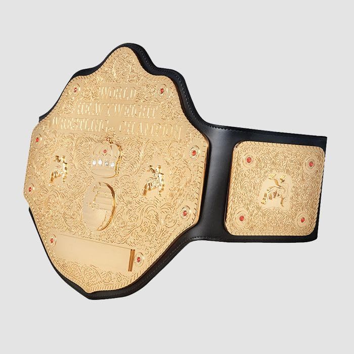 Big Gold 2mm Championship Title Belt Replica, World Heavyweight Wrestling Belt