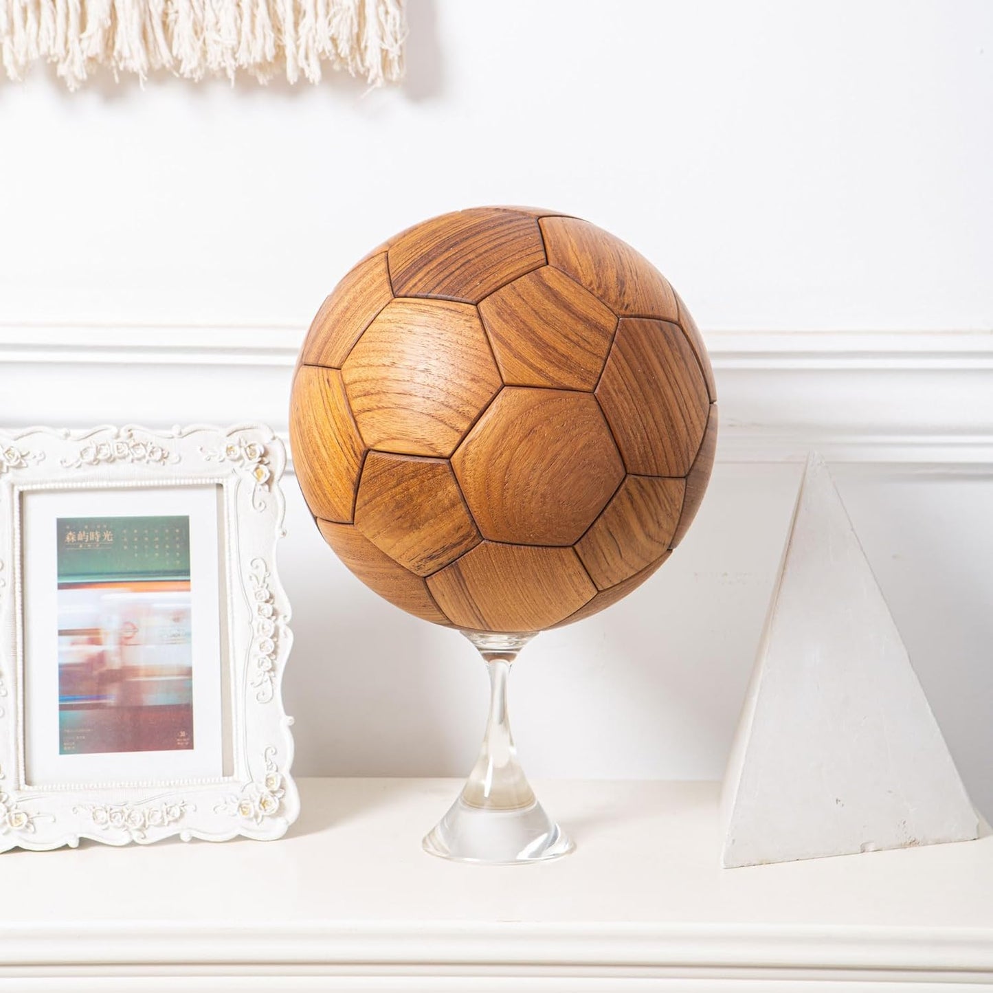 3D Wooden Soccer Puzzle, Handmade Luban Lock DIY Football Puzzle Gift for Kids, World Cup Souvenirs