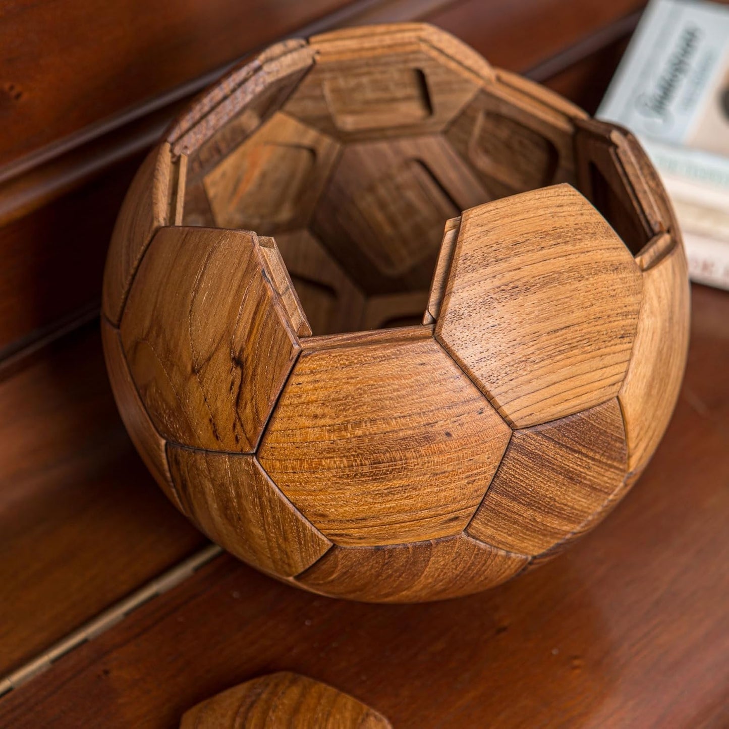 3D Wooden Soccer Puzzle, Handmade Luban Lock DIY Football Puzzle Gift for Kids, World Cup Souvenirs