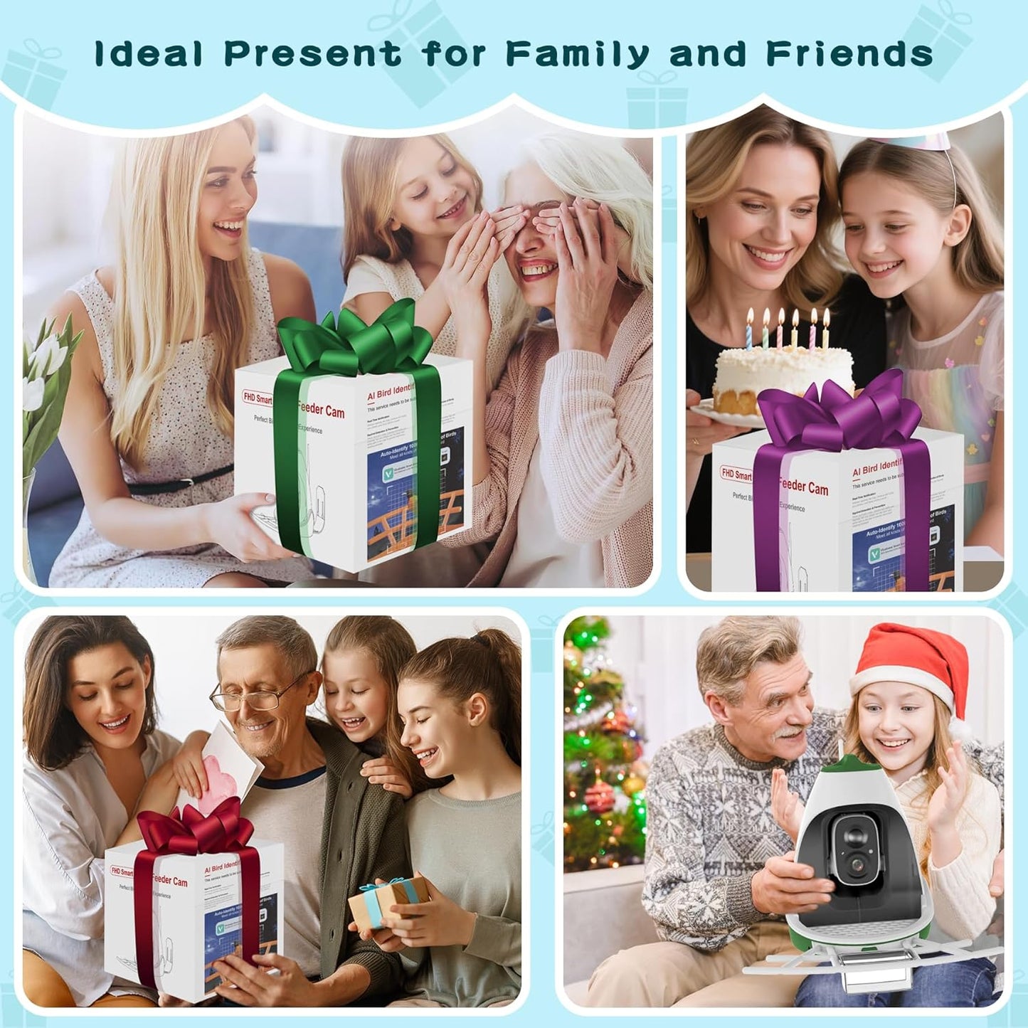 Smart Bird Feeder with AI Camera, Auto ID, HD Live Streaming, Mobile App Alerts, WiFi Enabled for Bird Lovers