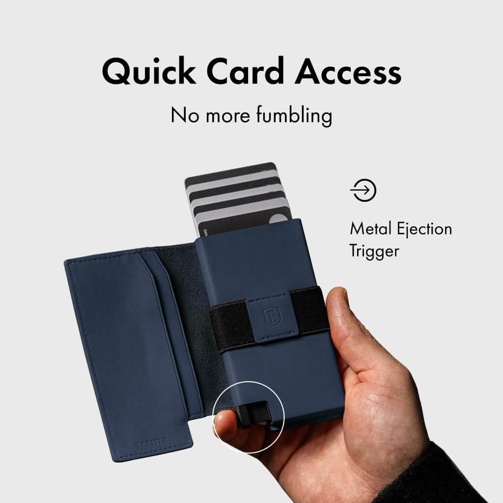 Men's Wallet , RFID Blocking Parliament Leather Minimalist Wallet, Slim Cardholder for Men w/Eject Button