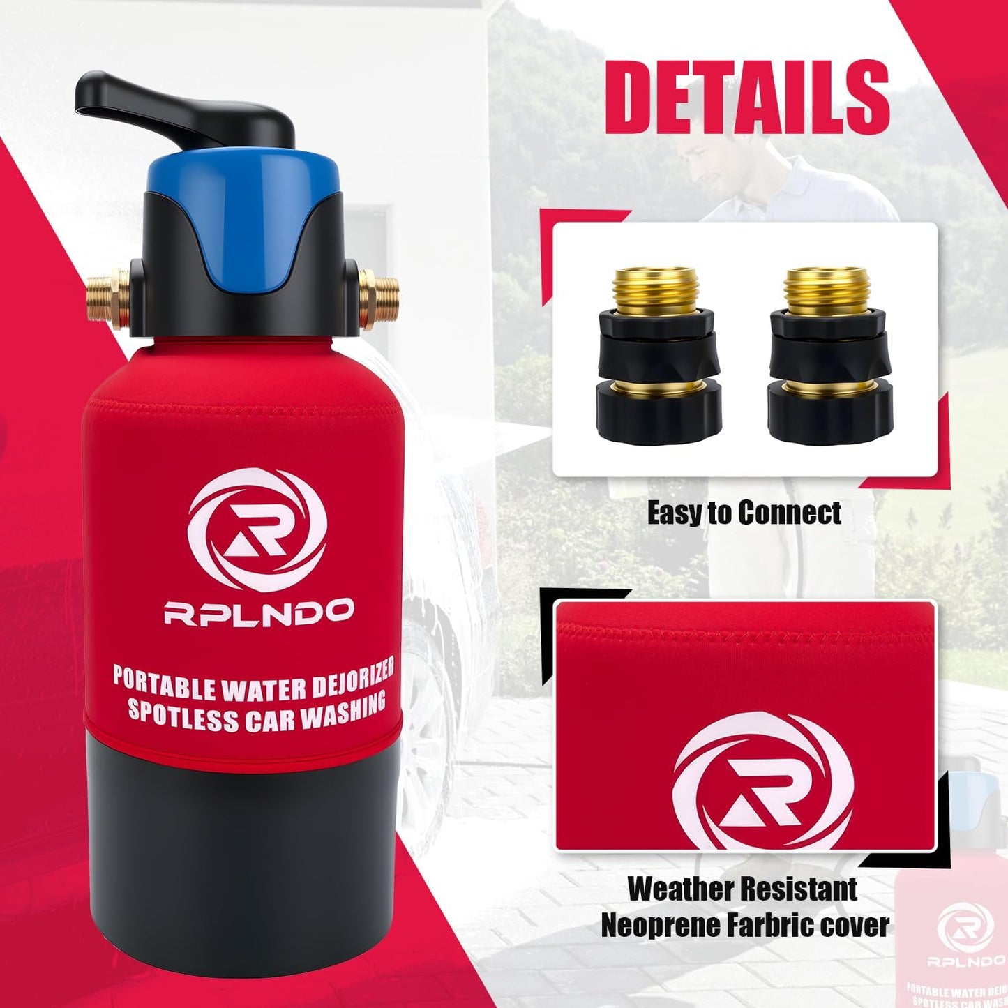 Spotless Car Wash System with Bypass, Deionized Water System, Garden Hose Quick Connector