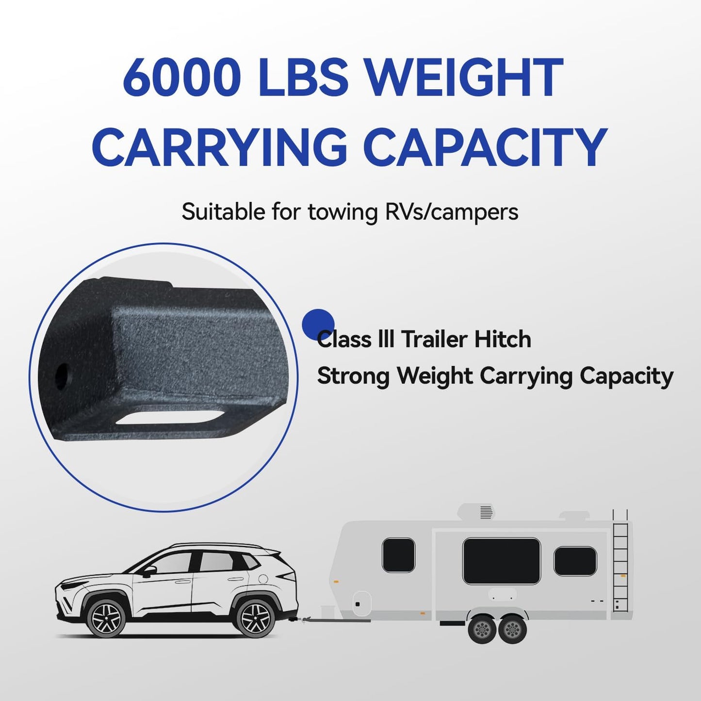 Trailer Hitch, Black, Steel, Compatible with 1991-2025 Ford F150 F250 F350