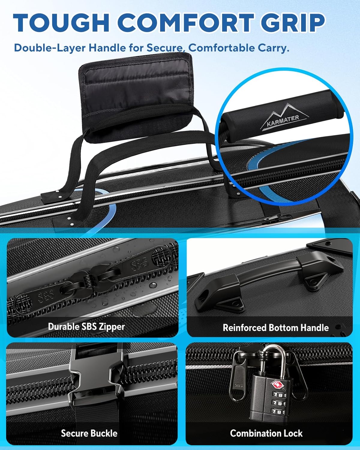 Golf Travel Bag for Airlines with Wheels, Foldable Hard Case with ABS Top and 1680D Heavy Duty Oxford