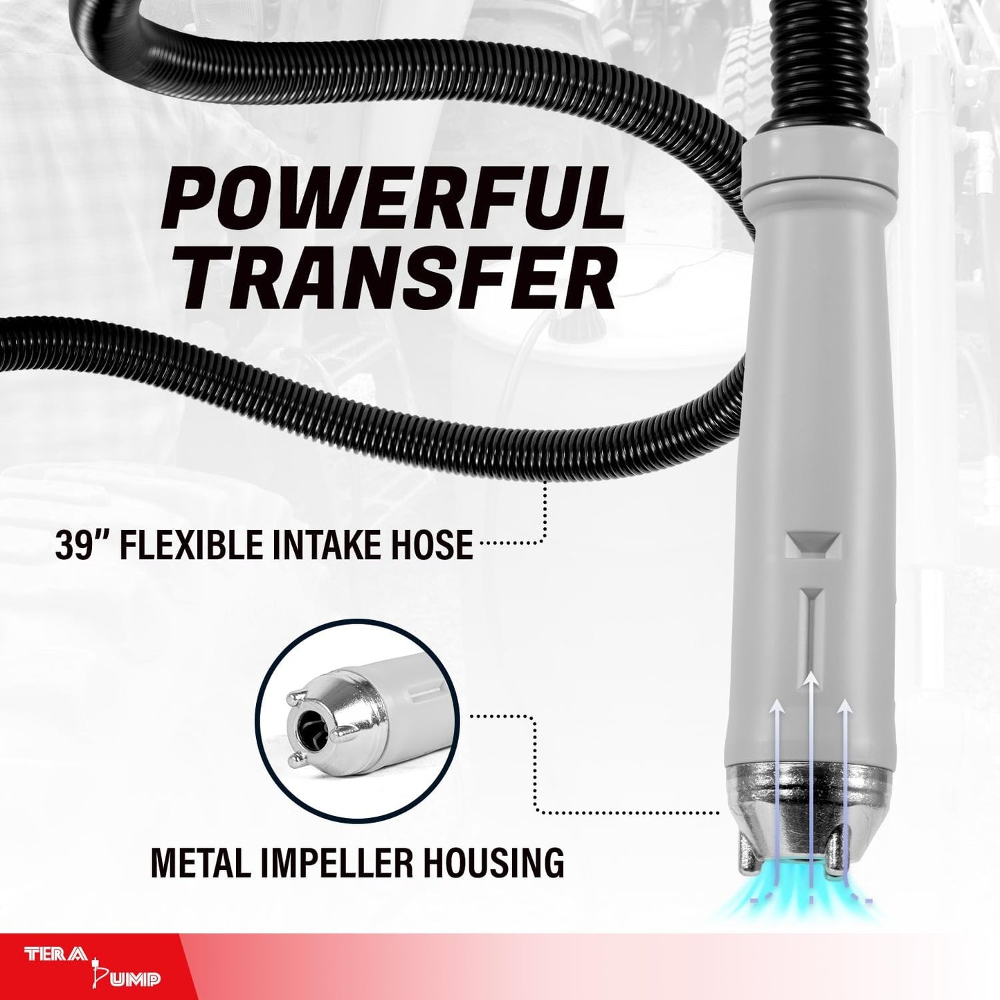 Electric Powered, 55 Gallon Drum Barrel Pump, Quick Stop Flow Control Nozzle, 9.8-ft XL Heavy-Duty Vinyl Hose