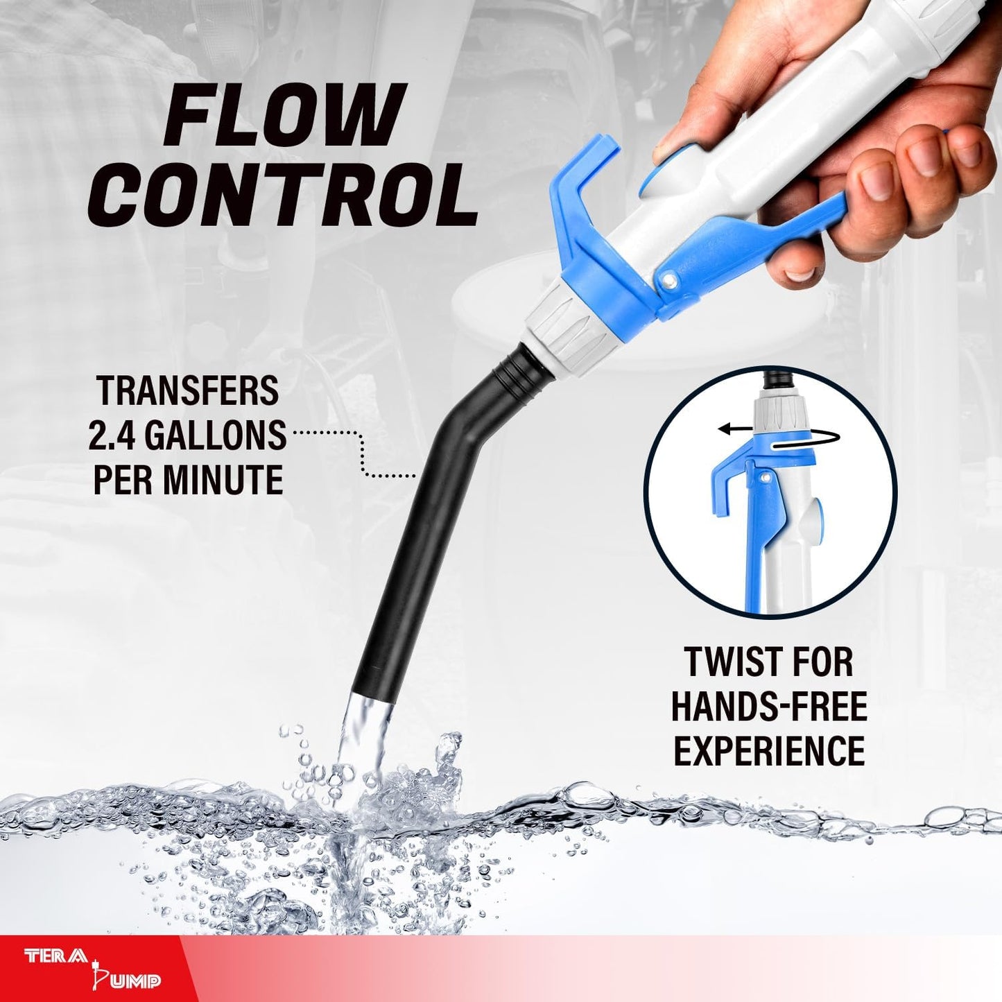 Electric Powered, 55 Gallon Drum Barrel Pump, Quick Stop Flow Control Nozzle, 9.8-ft XL Heavy-Duty Vinyl Hose