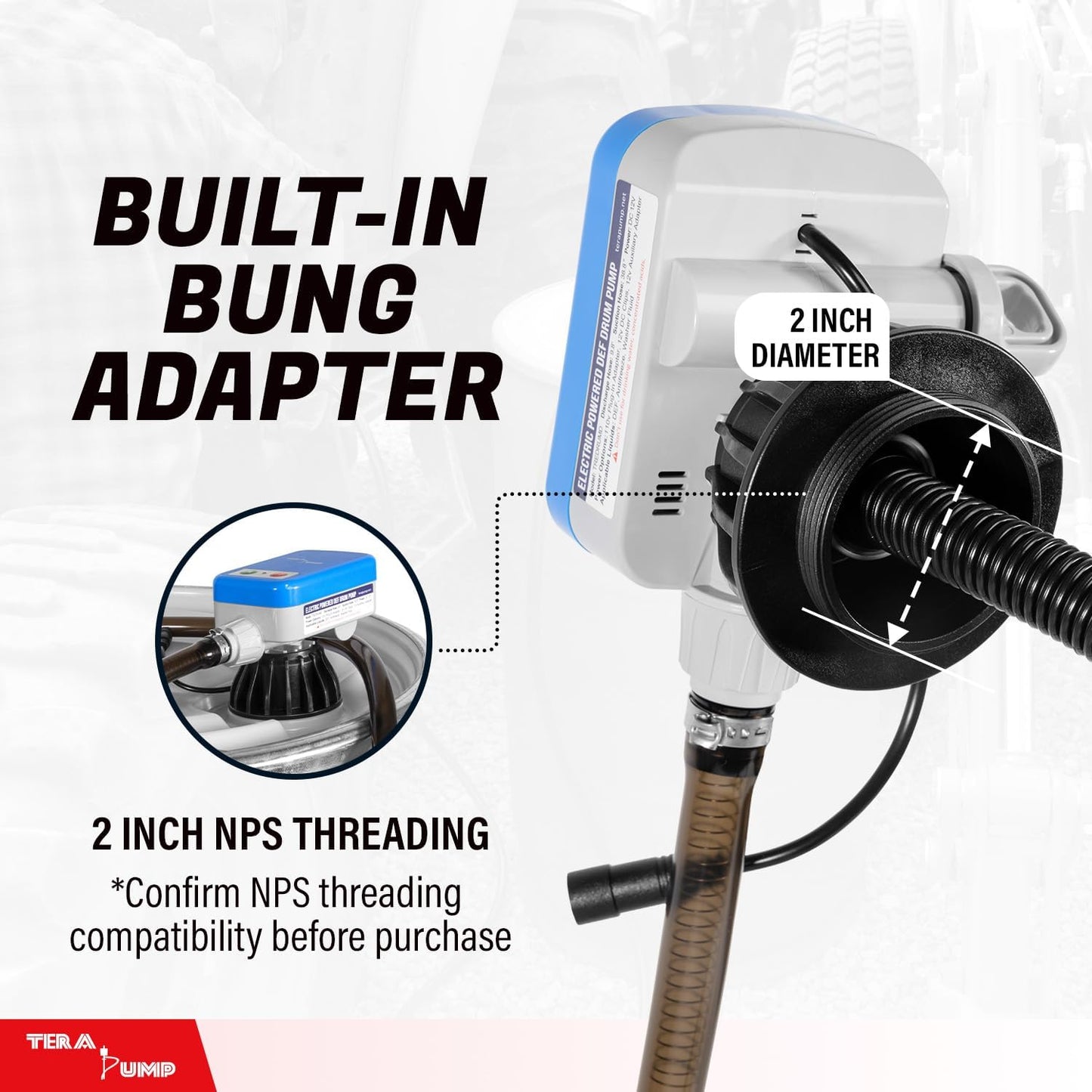 Electric Powered, 55 Gallon Drum Barrel Pump, Quick Stop Flow Control Nozzle, 9.8-ft XL Heavy-Duty Vinyl Hose