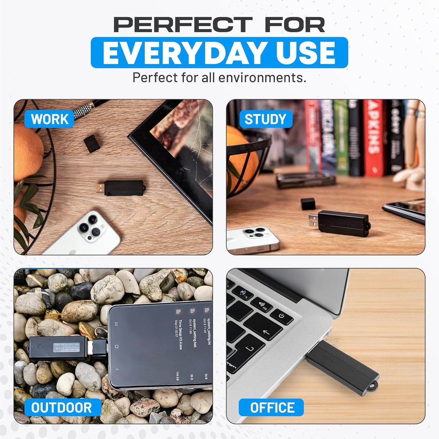 USB Audio Recorder 288 Hours, Hands-Free Recording, Long Battery Life, Easy File Transfer, Compact