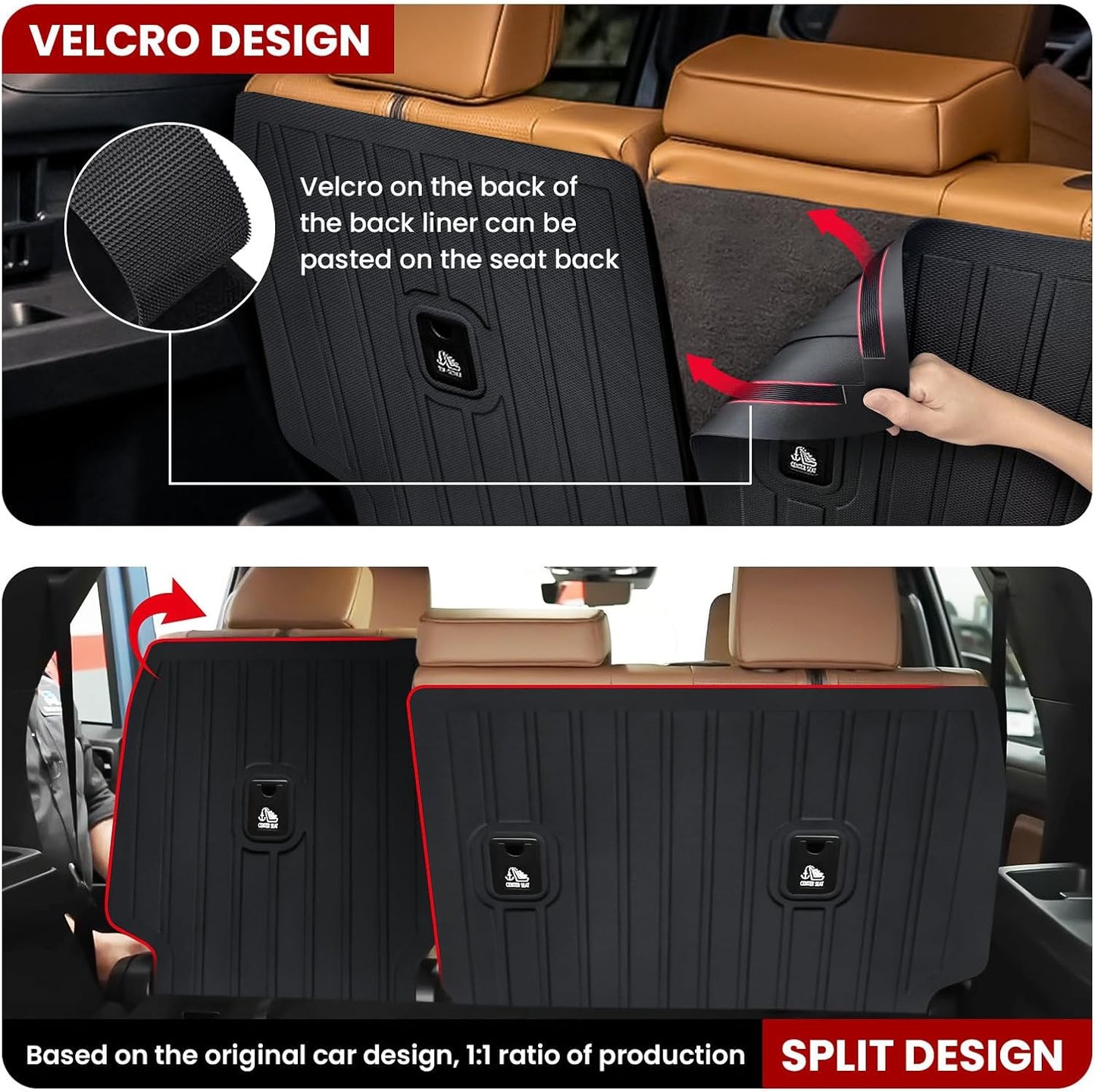 Cargo Mat for 4Runner 2025, Cargo Liner Trunk Mat TPE Back Seat Cover