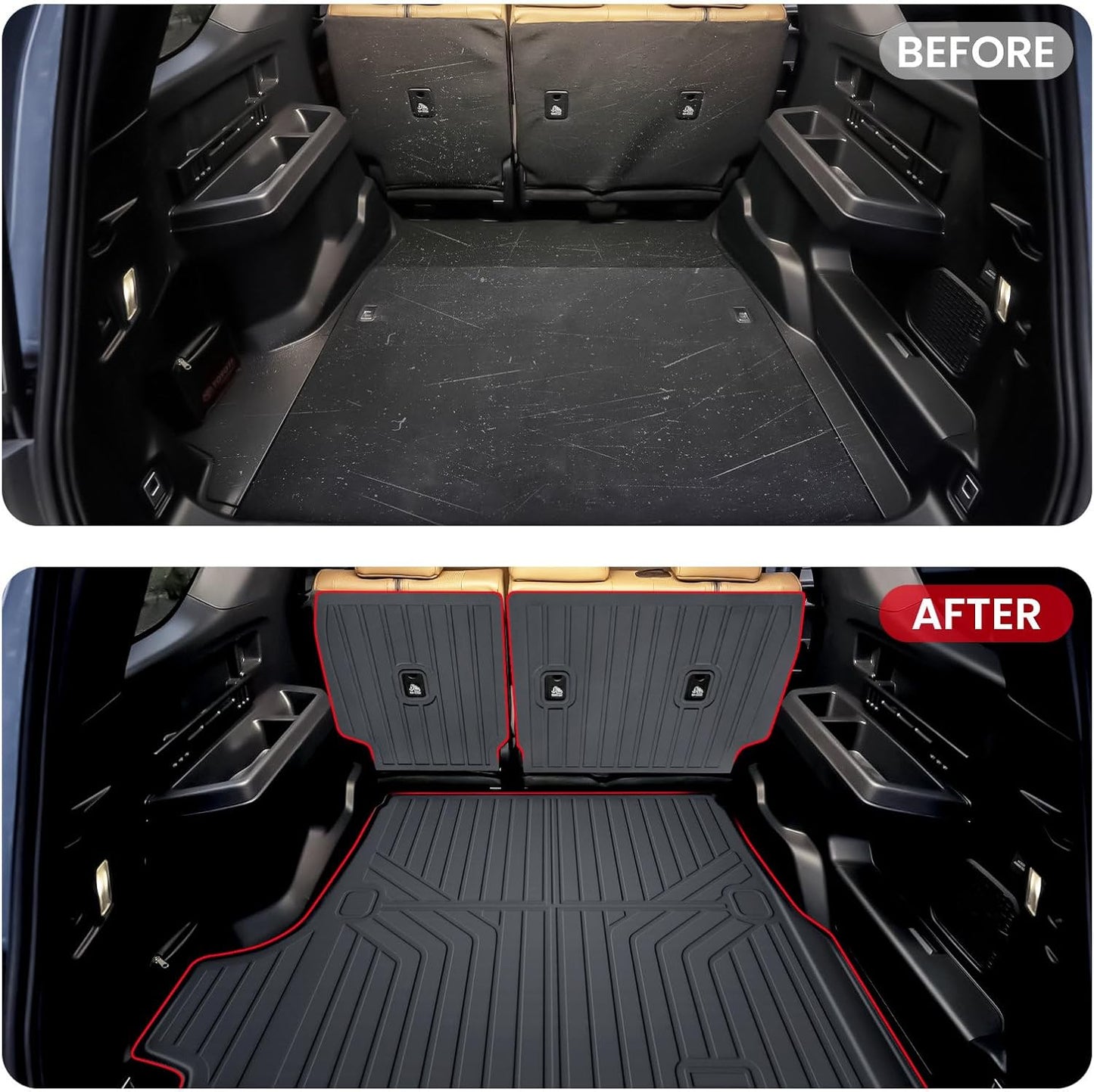 Cargo Mat for 4Runner 2025, Cargo Liner Trunk Mat TPE Back Seat Cover