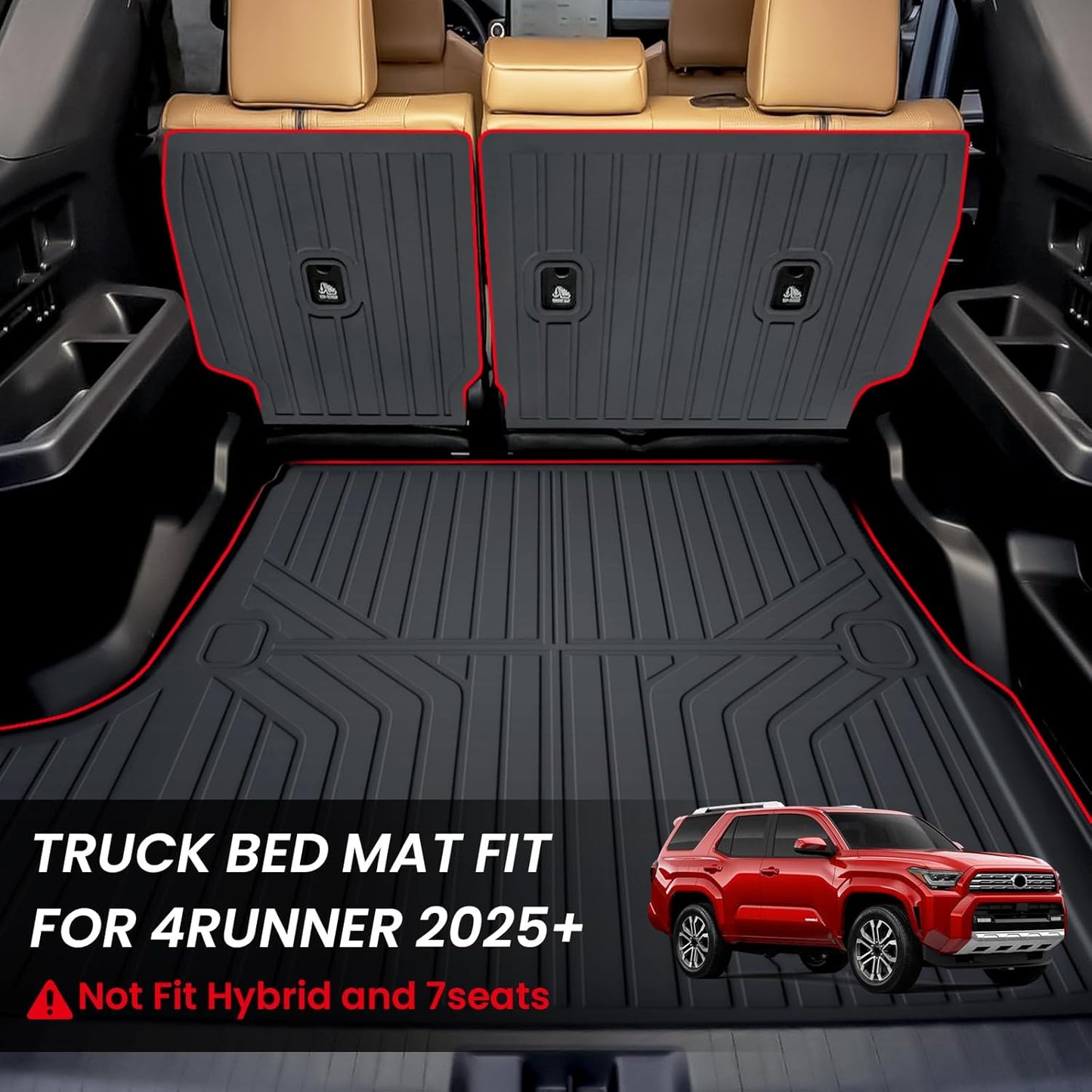 Cargo Mat for 4Runner 2025, Cargo Liner Trunk Mat TPE Back Seat Cover