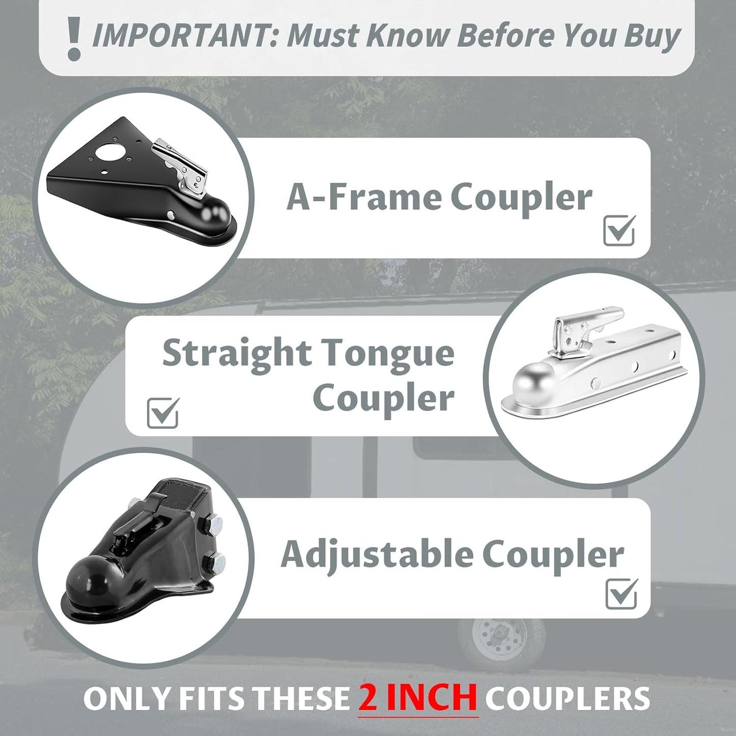 Upgraded Trailer Lock, 2 Inch Coupler Heavy Duty Anti-Theft Trailer Hitch Lock, for RV/Boat/Trailer/Pickup
