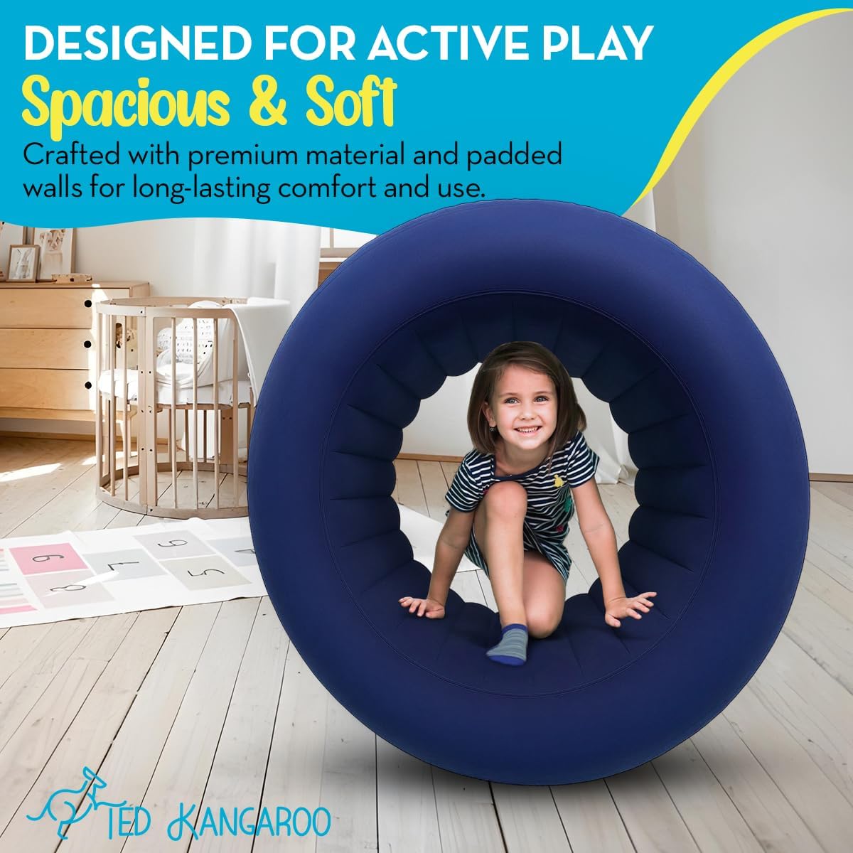Barrel Roll Sensory Chair for Kids, Calming Vestibular Toy, Deep Pressure, Reinforced, Easy to Clean