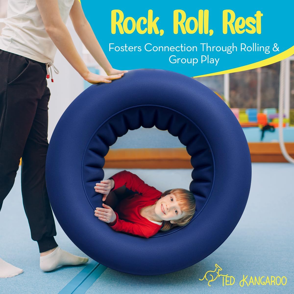 Barrel Roll Sensory Chair for Kids, Calming Vestibular Toy, Deep Pressure, Reinforced, Easy to Clean