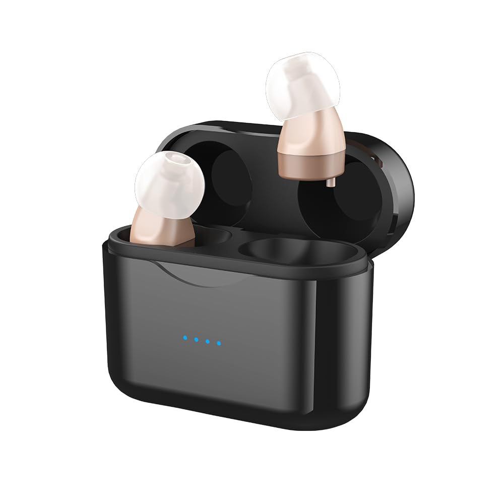 Small Hearing Aids Mini, 16 Channel Invisible with Charging Box, Intelligent Noise Reduction, Hearing Assist