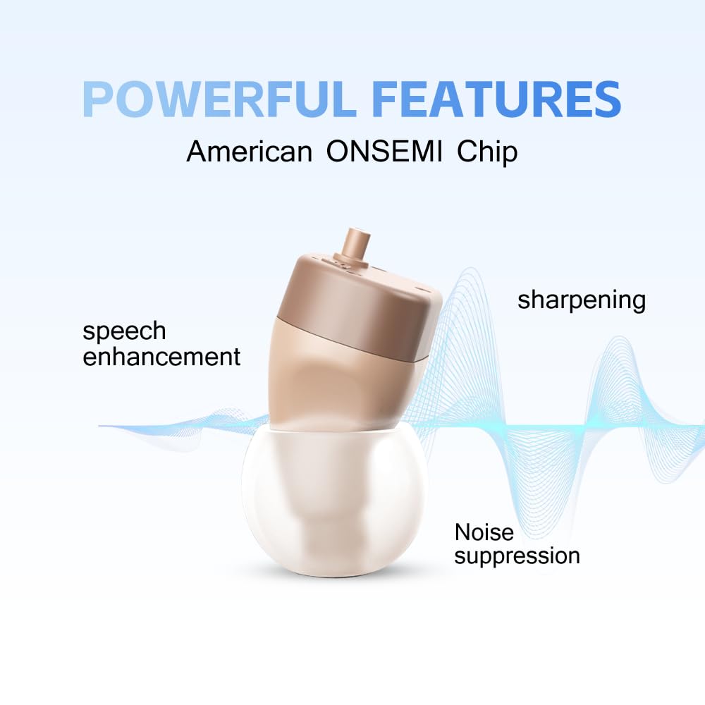 Small Hearing Aids Mini, 16 Channel Invisible with Charging Box, Intelligent Noise Reduction, Hearing Assist