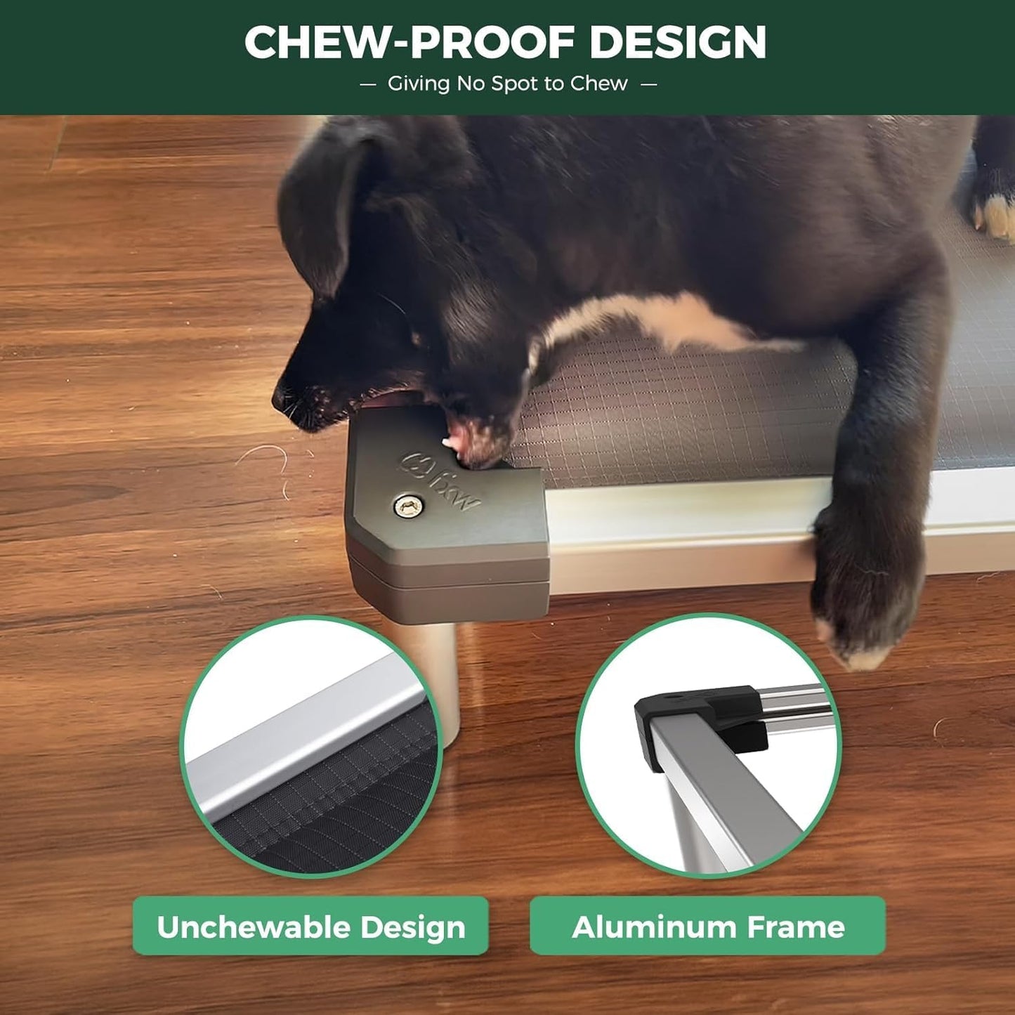 Padded Dog Bed, Chew-Proof Elevated Cot, Indoor/Outdoor, for Small and Medium Dogs, Grey, 42-Inch