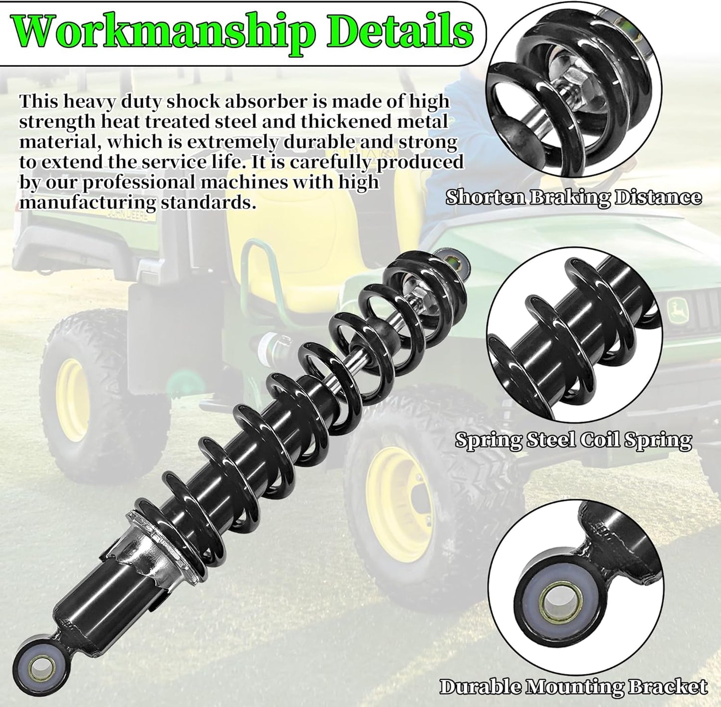 1 Pair AM130448 Front Shocks Absorber, Front Shock Absorber Suspension Kit for John Deere Gator