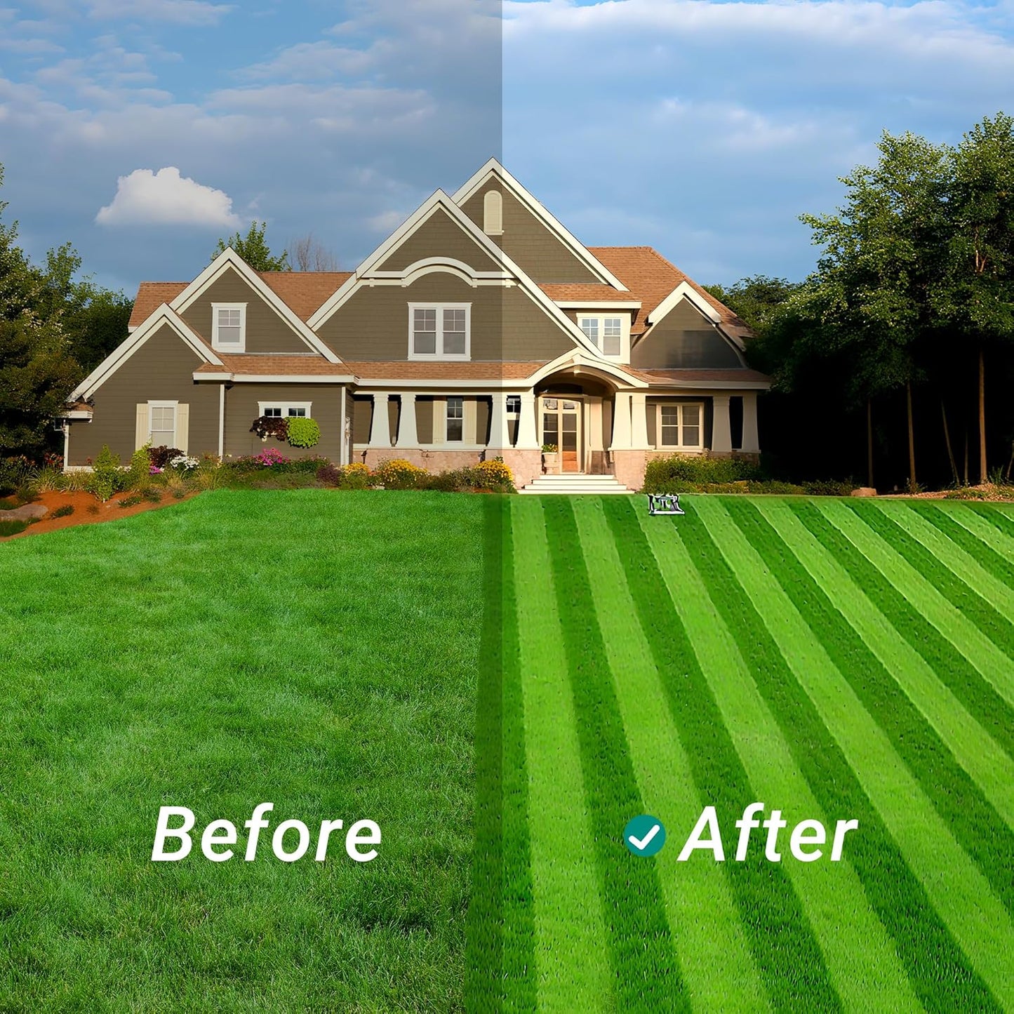 Lawn Striping Kit for Push Mowers, Heavy-Duty Stainless Steel Roller, Universal with Large Easy-Fill Sand Port