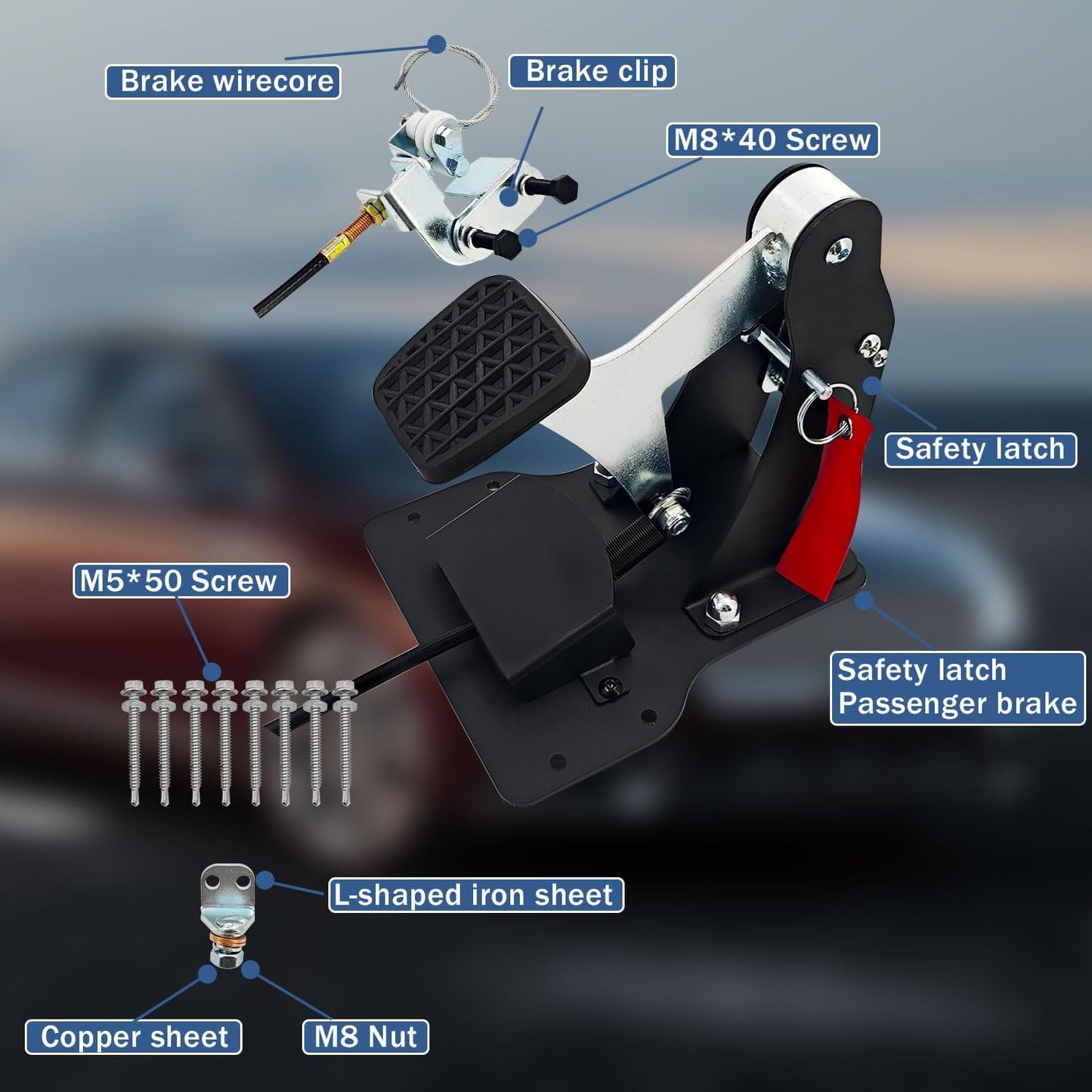 Universal Right Hand Drive Conversion Kit, Dual Brake System for Driving Instructor Vehicles