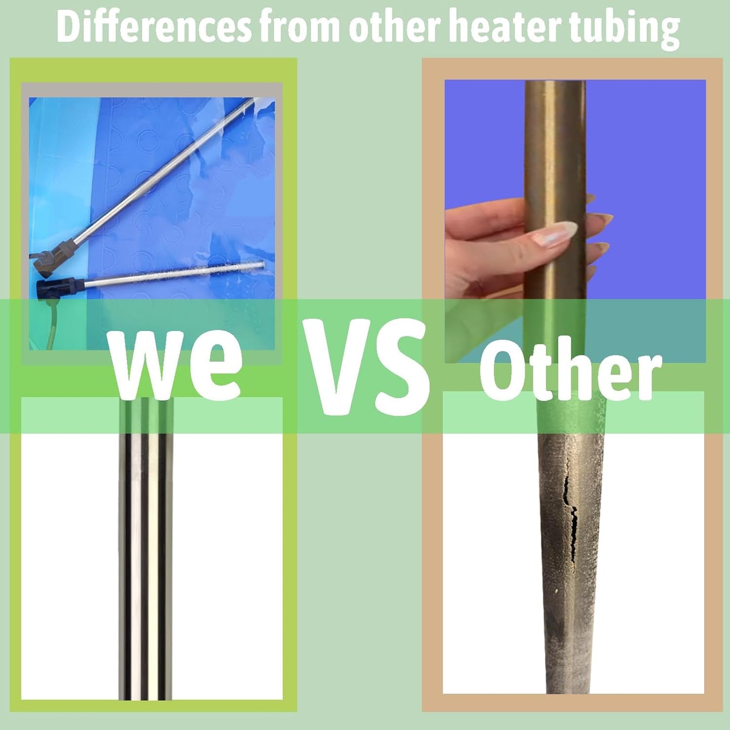 1300W Submersible Hot Tub and Pool Portable Electric Immersion Water Heater with Thermostat and GFCI