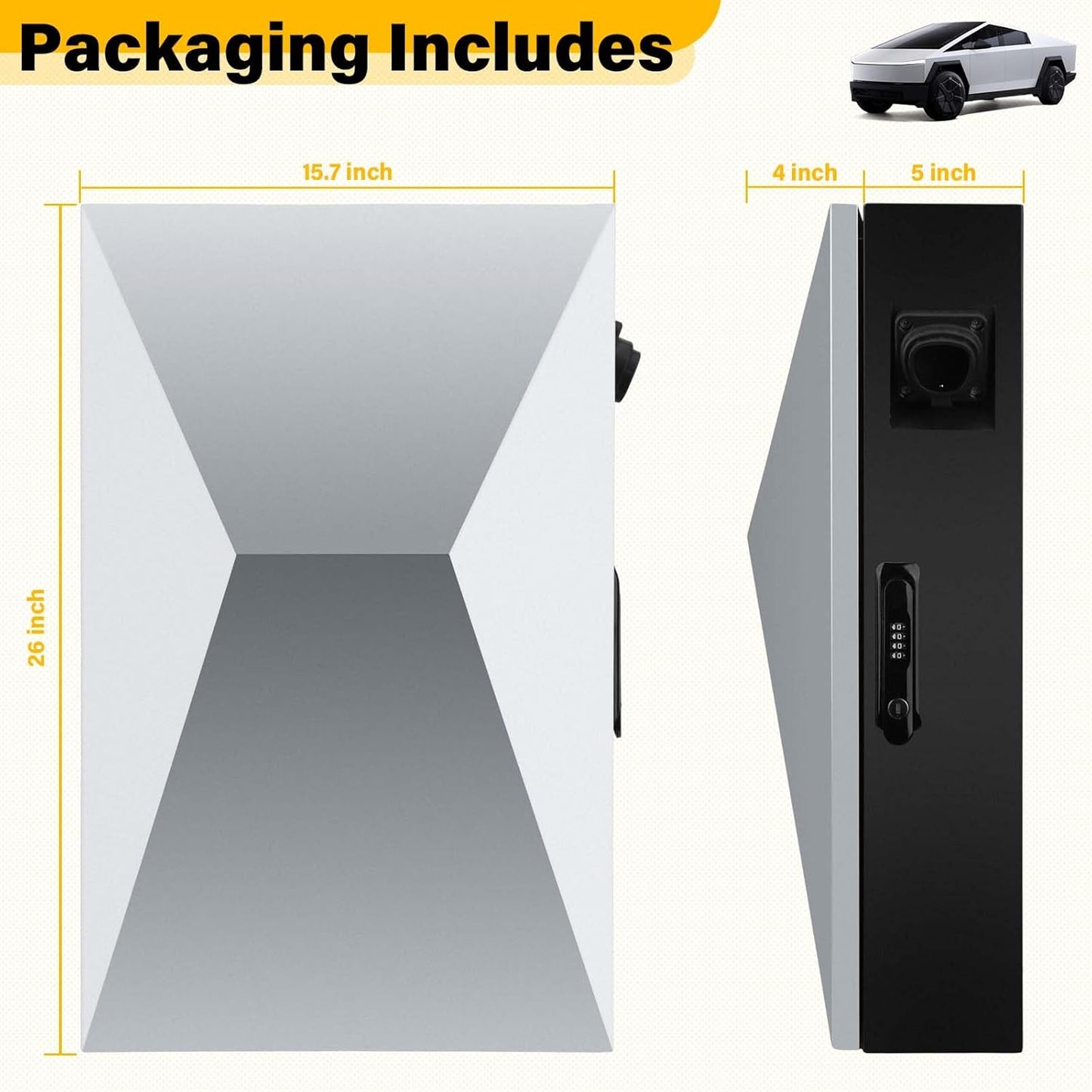 Wall Charger Station Box Compatible w/Tesla Cybertruck Gen 3, All Tesla Models, and Most Electric Cars